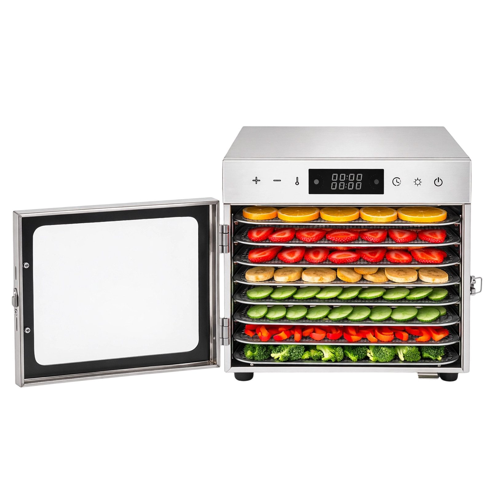 Youyijia Dehydrator Dörrautomat Edelstahl mit 8 Edelstahlgitter