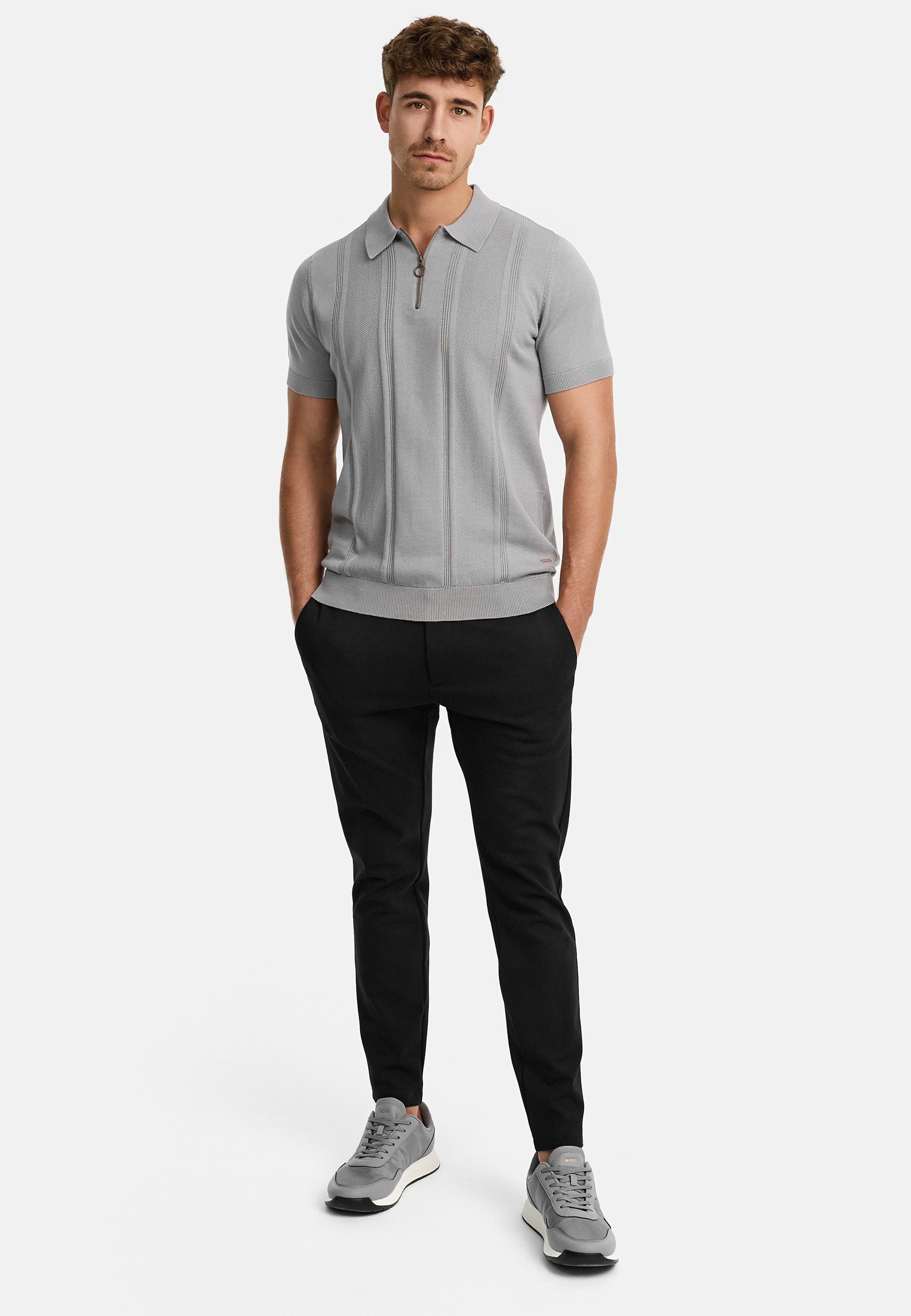 Indicode Poloshirt Herren INSago Polo Shirt Herrenshirt Kurzarm-Poloshirt mit Reißverschluss