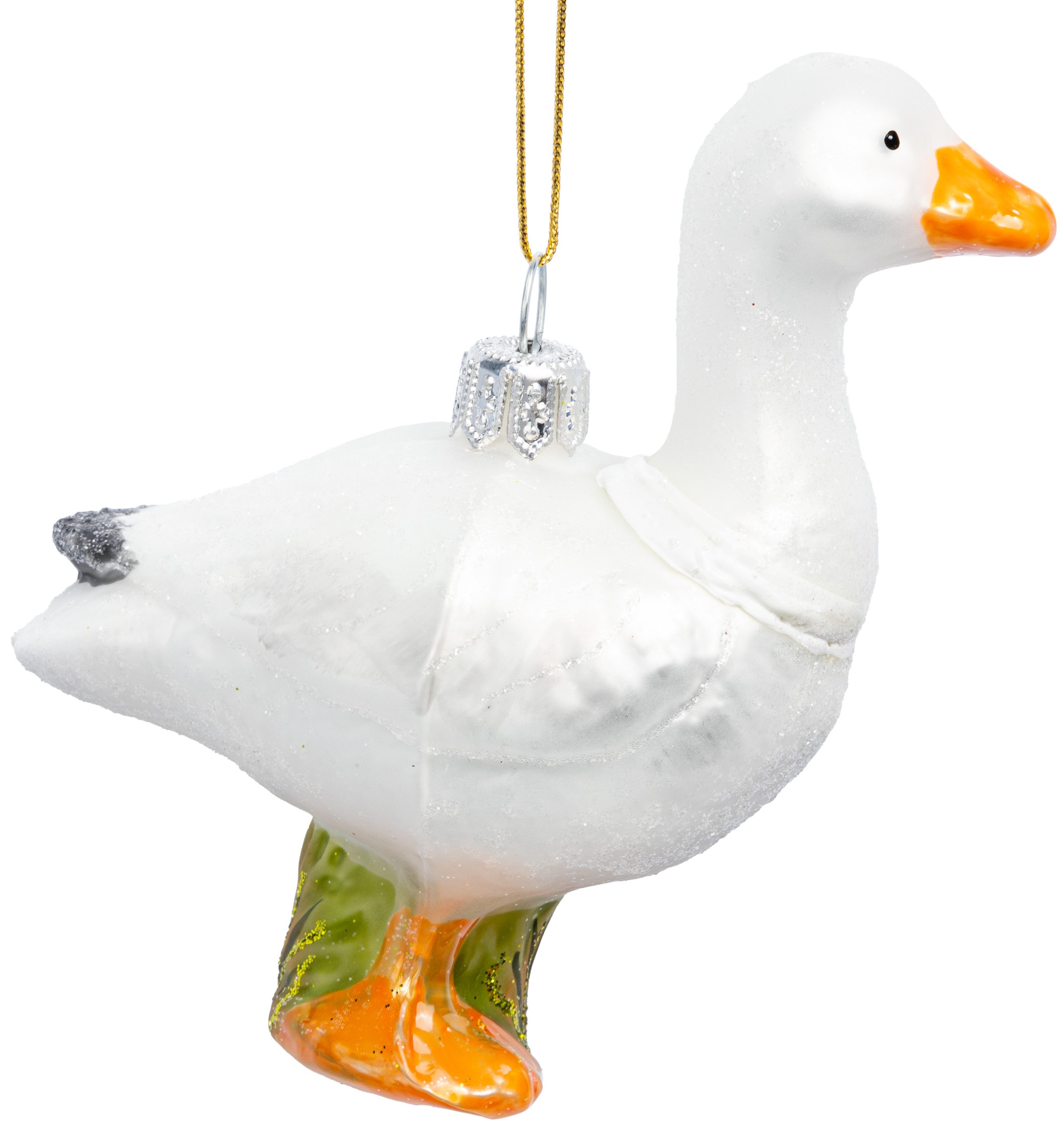 SIKORA Christbaumschmuck Gans Besondere Weihnachtskugel Glas Figur Anhänger - BS774, Christbaumschmuck - Traditionell, authentisch & außergewöhnlich