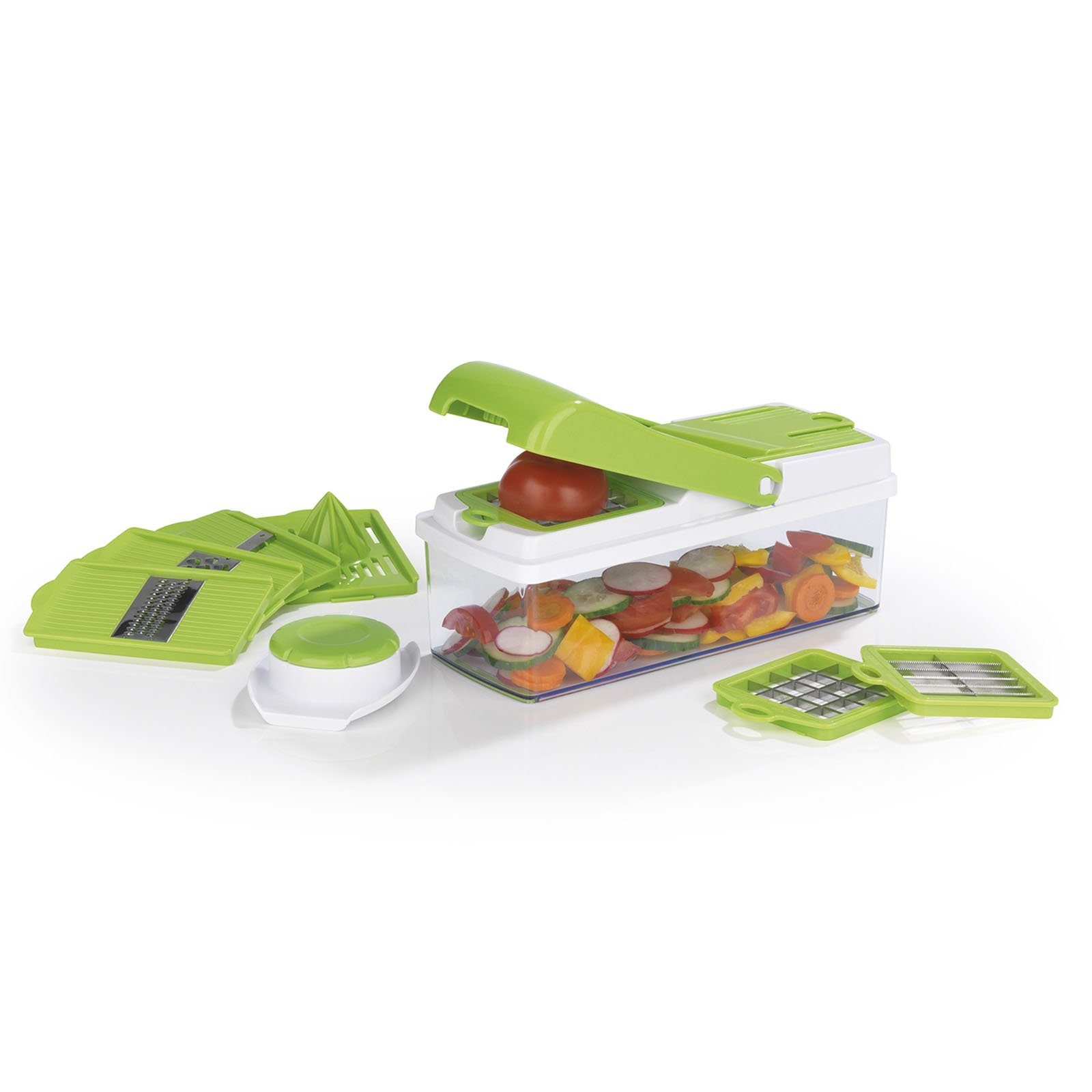 GOURMETmaxx Zerkleinerer 15-teiliger Multischneider für Obst & Gemüse, inkl. 8 Einsätze