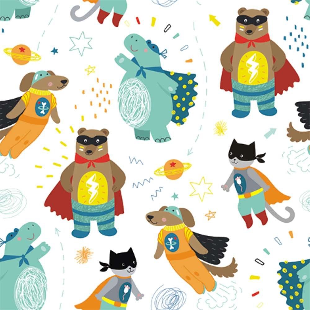 Linoows Papierserviette 20 Servietten, Märchen Superhelden mit flotten