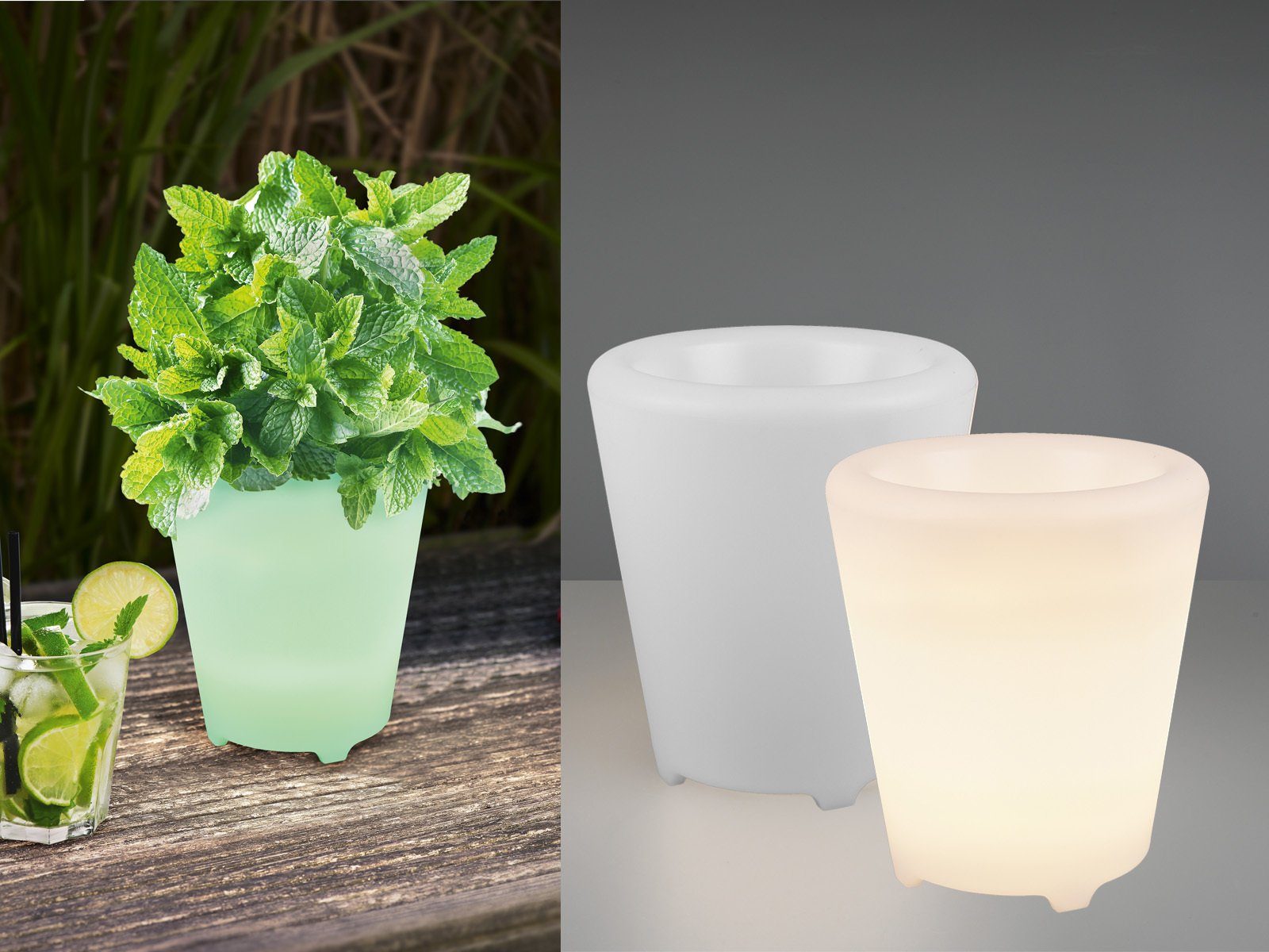 meineWunschleuchte Dekolicht, 2 beleuchtete Outdoor LED Pflanzkübel  Blumen-Übertopf mit Licht & Musik, Blumenvase, Bluetooth Lautsprecher und  USB LED Leuchte in einem online kaufen | OTTO