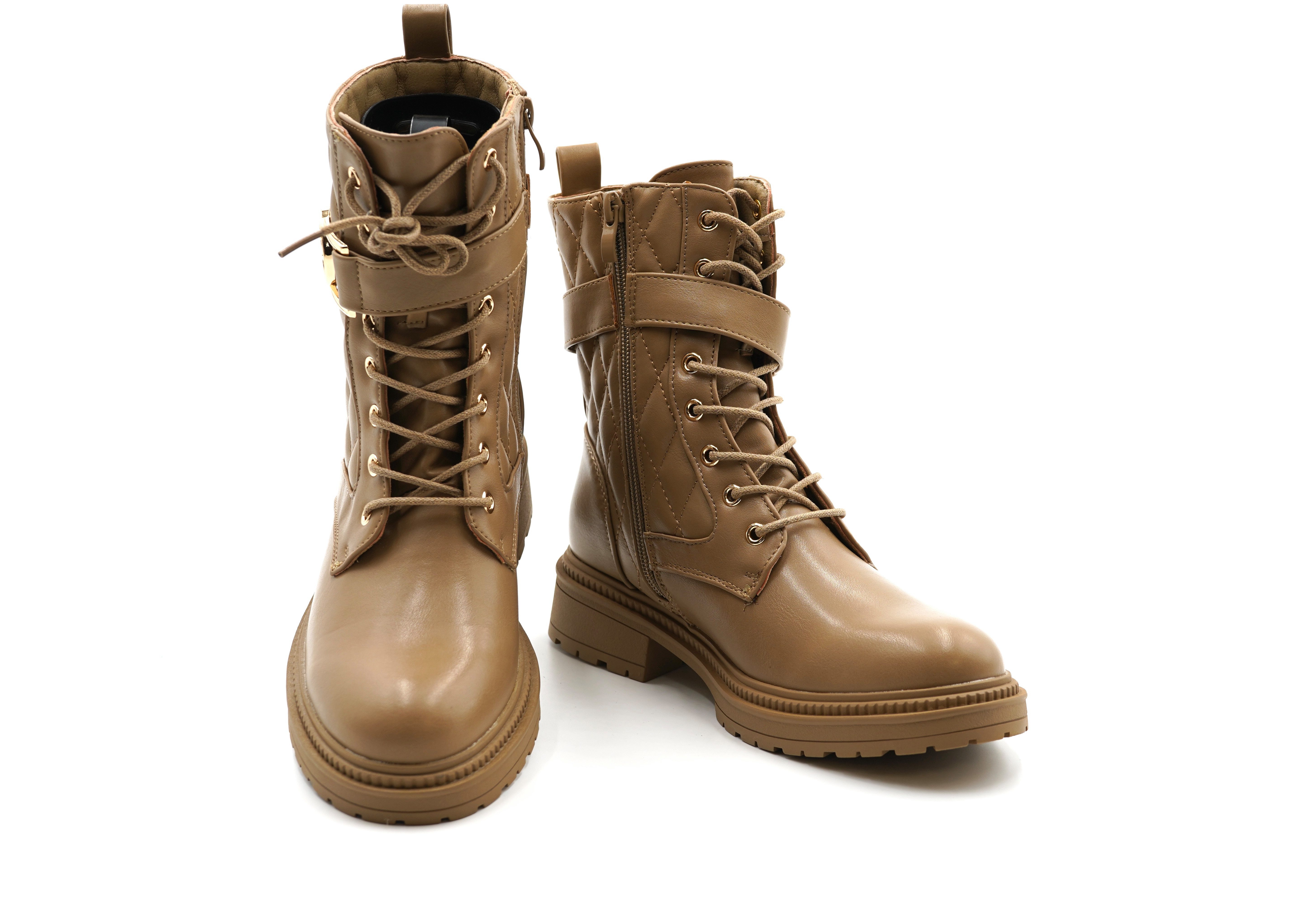 Sonderpostendiscount Damen Boots Stiefletten SU767T Taupe Bootsschuh Seitli günstig online kaufen