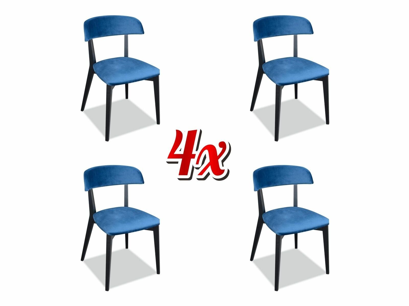JVmoebel Stuhl, Esszimmer Lehn Polster Sitz Stühle Garnitur Komplett 4x Designer Stuhl Set Neu | Stühle