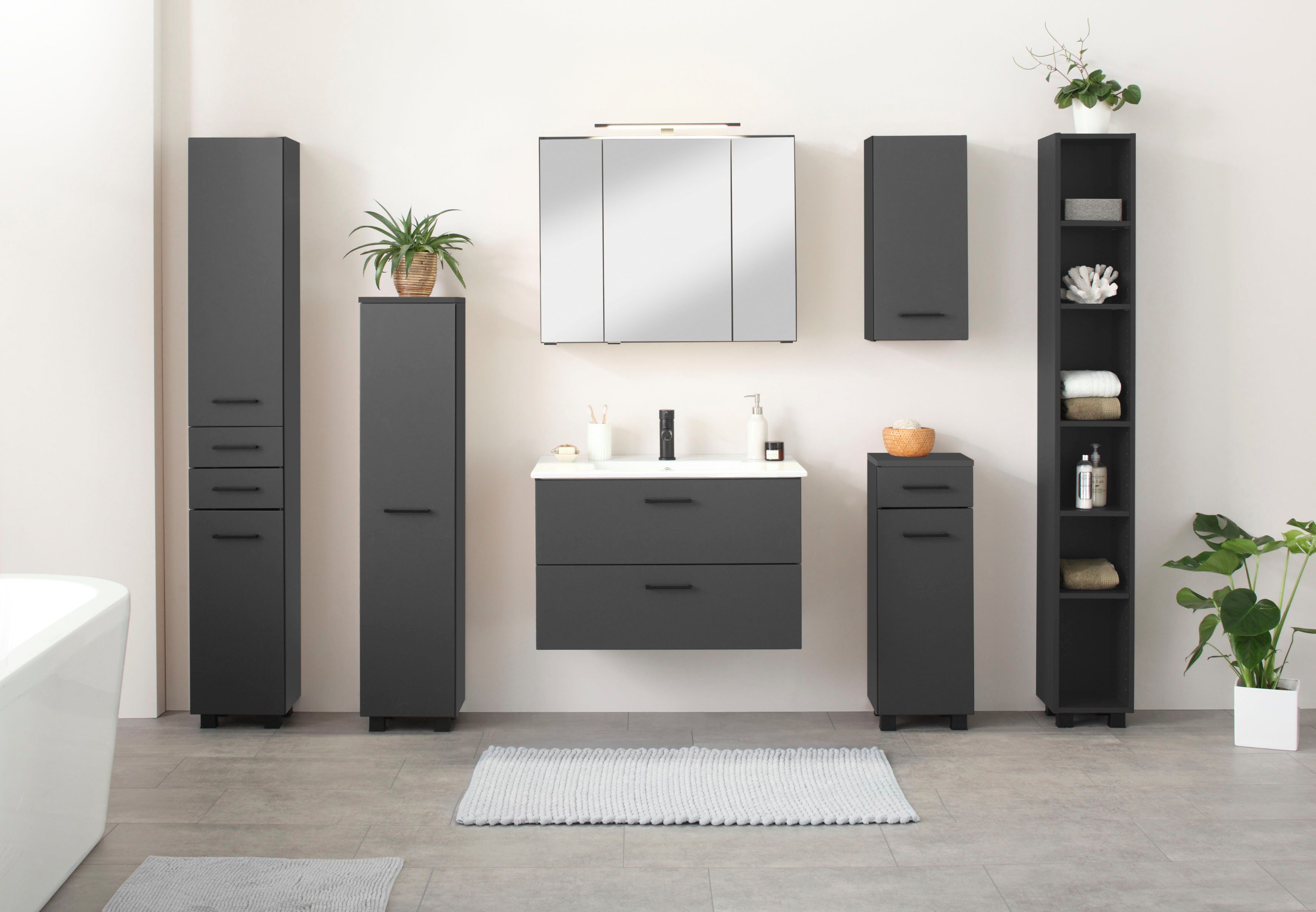 welltime Hochschrank Trento, verschiedene Ausführungen und Farben Badmöbel, günstig online kaufen