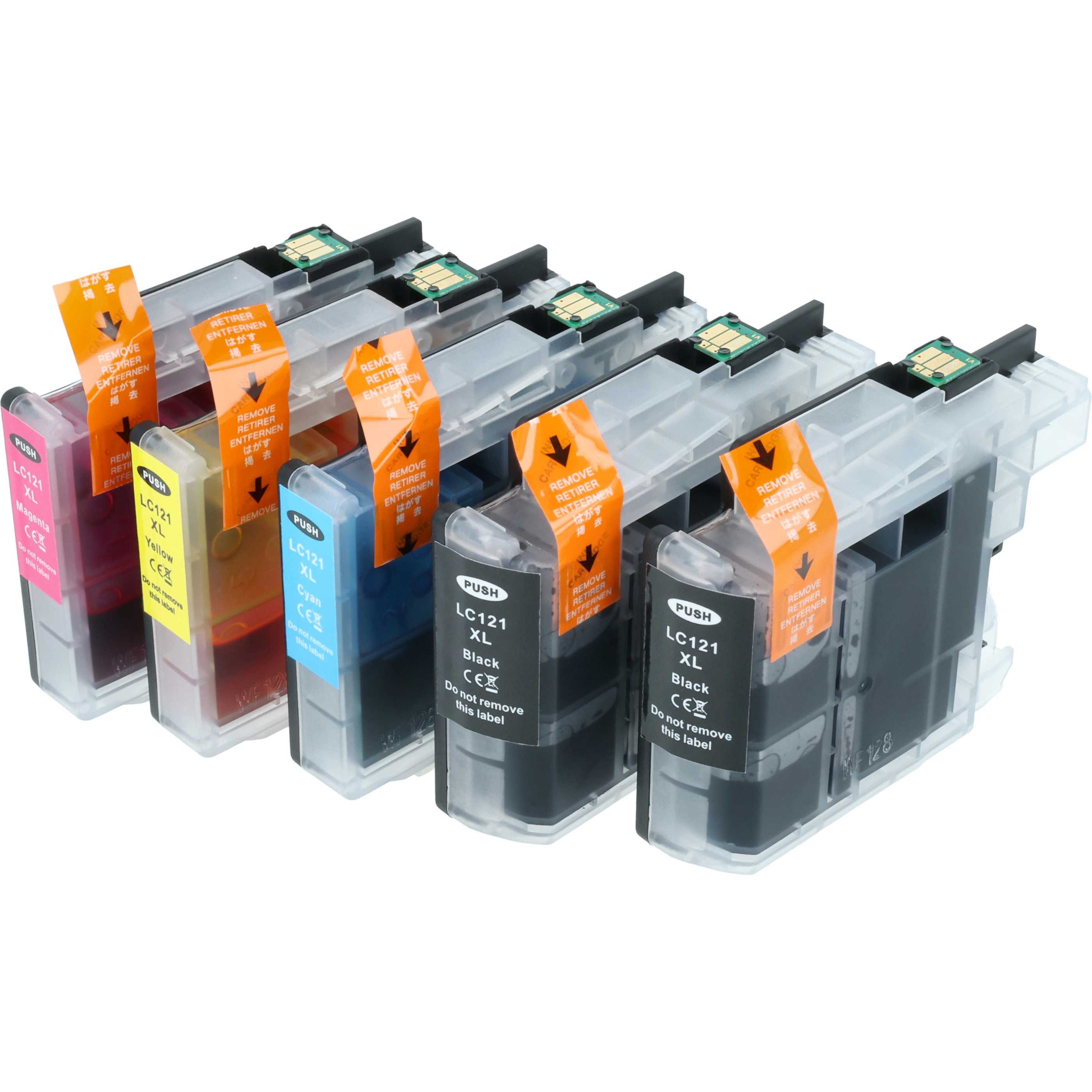 vhbw Ersatz für Brother LC121BK, LC121C, LC121, LC121M, LC121Y für Drucker Tintenpatrone