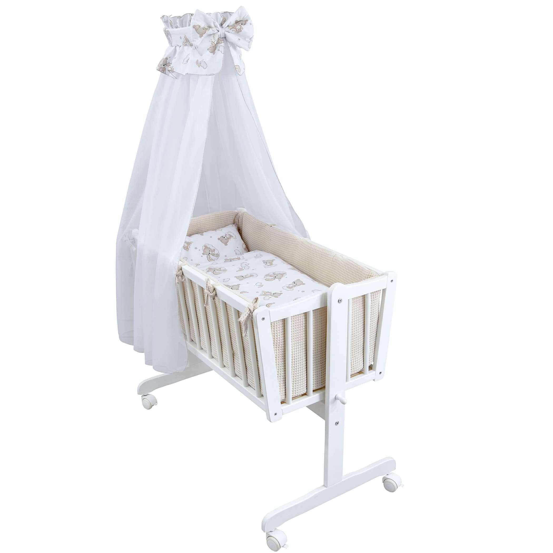 Baby-Delux Stubenbett Babywiege Komplettset, Schaukelwiege Weiß günstig online kaufen