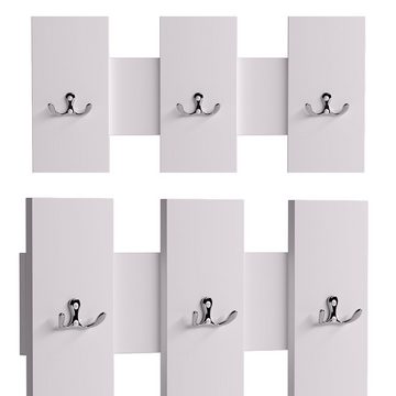 Vicco Wandgarderobe Aufbewahrung Kleiderhaken GRANDE 65x115cm Weiß (kein Set)