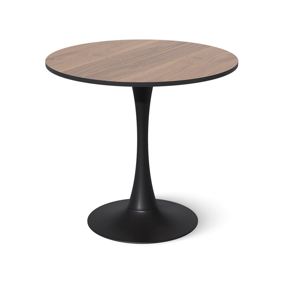 Vicco Esstisch Carl, Nussbaum/Schwarz, 80 x 80 cm