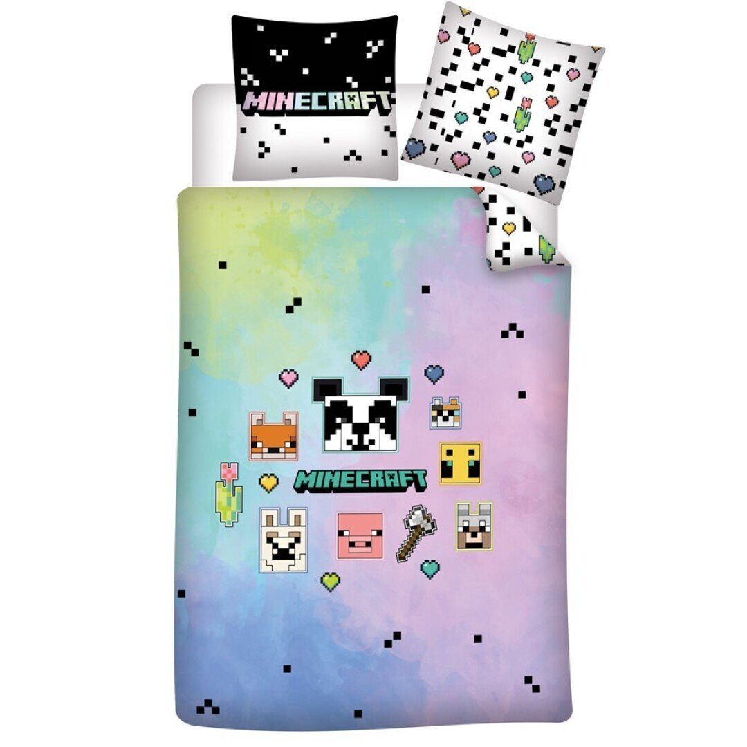 Bettwäsche Minecraft Gamer Panda Mikrofaser Bettwäsche Set, Minecraft