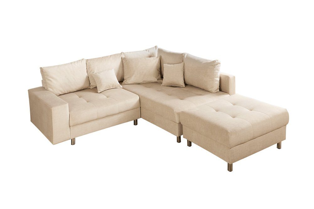riess-ambiente Ecksofa KENT 220cm champagner beige, Einzelartikel 1 Teile, günstig online kaufen