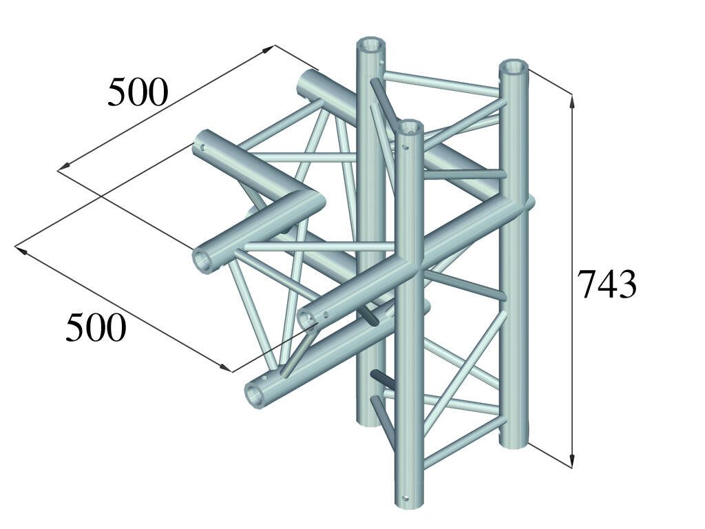 Thumbnail - Alutruss Rahmentraverse ALUTRUSS TRILOCK 6082AC-45 4-Weg-Stück \/ rechts