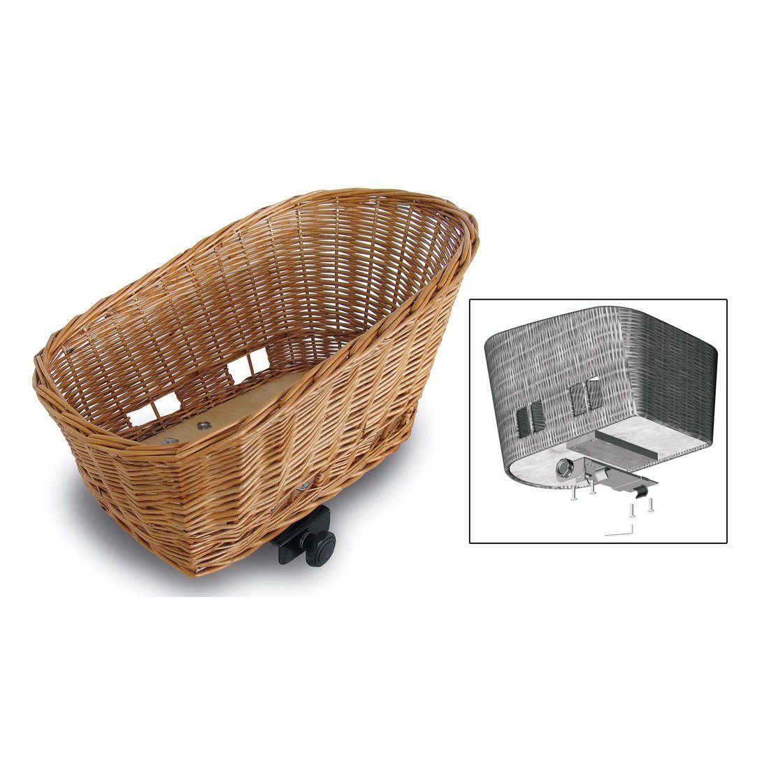 Basil Fahrradkorb Hinterrad-Tierfahrradkorb Pasja Weide, mit Halter und Kissen