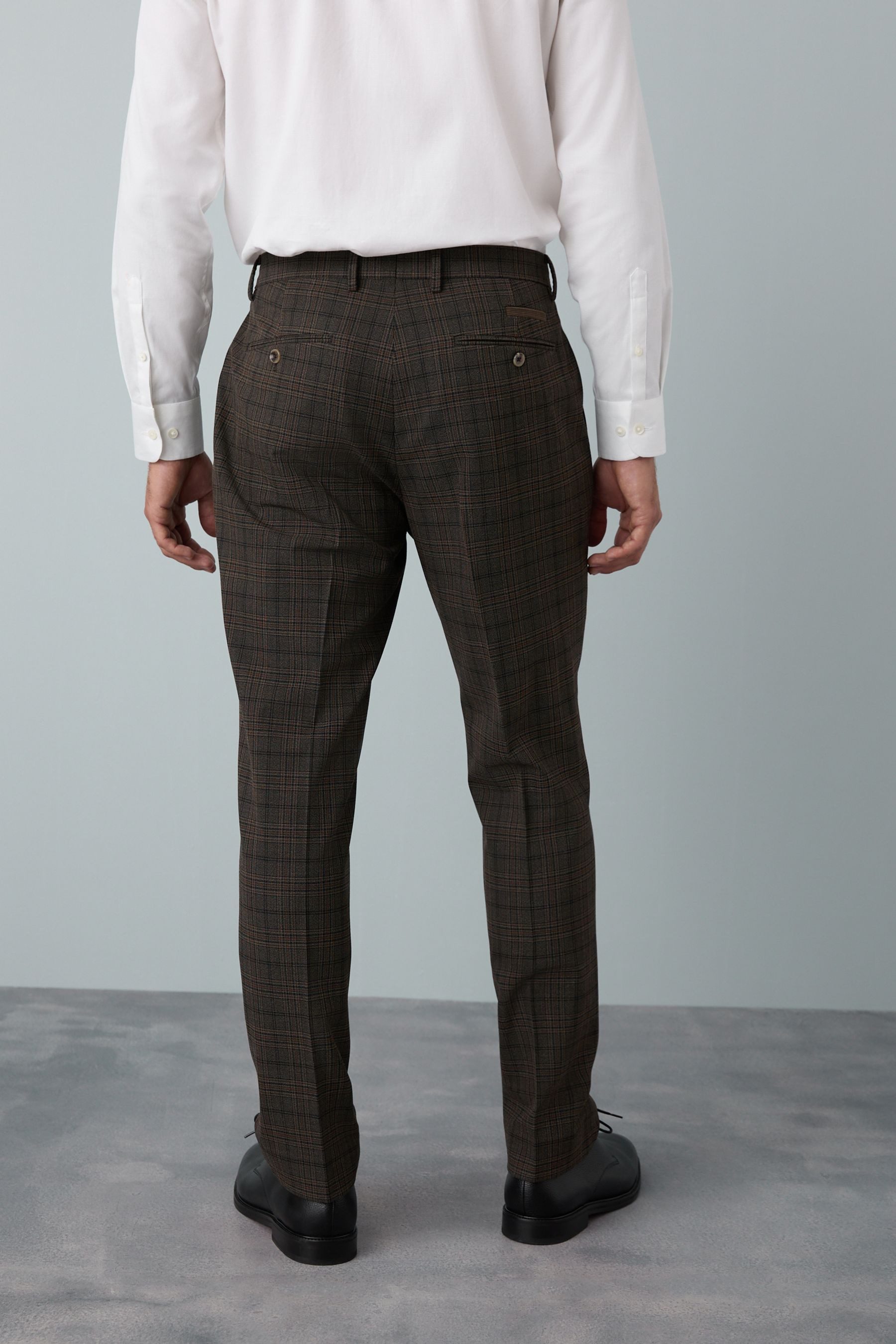 Next Anzughose Karierter paspelierter Anzug im Slim Fit: Hose (1-tlg)