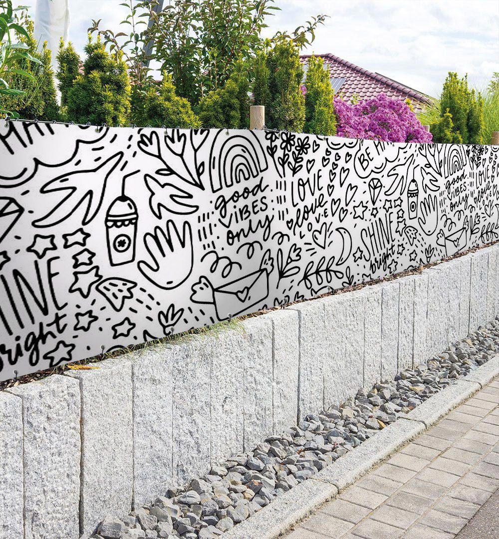 Thumbnail - MyMaxxi Sichtschutzzaunmatten Zaunbanner Cartoon Muster Sichtschutz Garten Zaun, (Bambus grün)