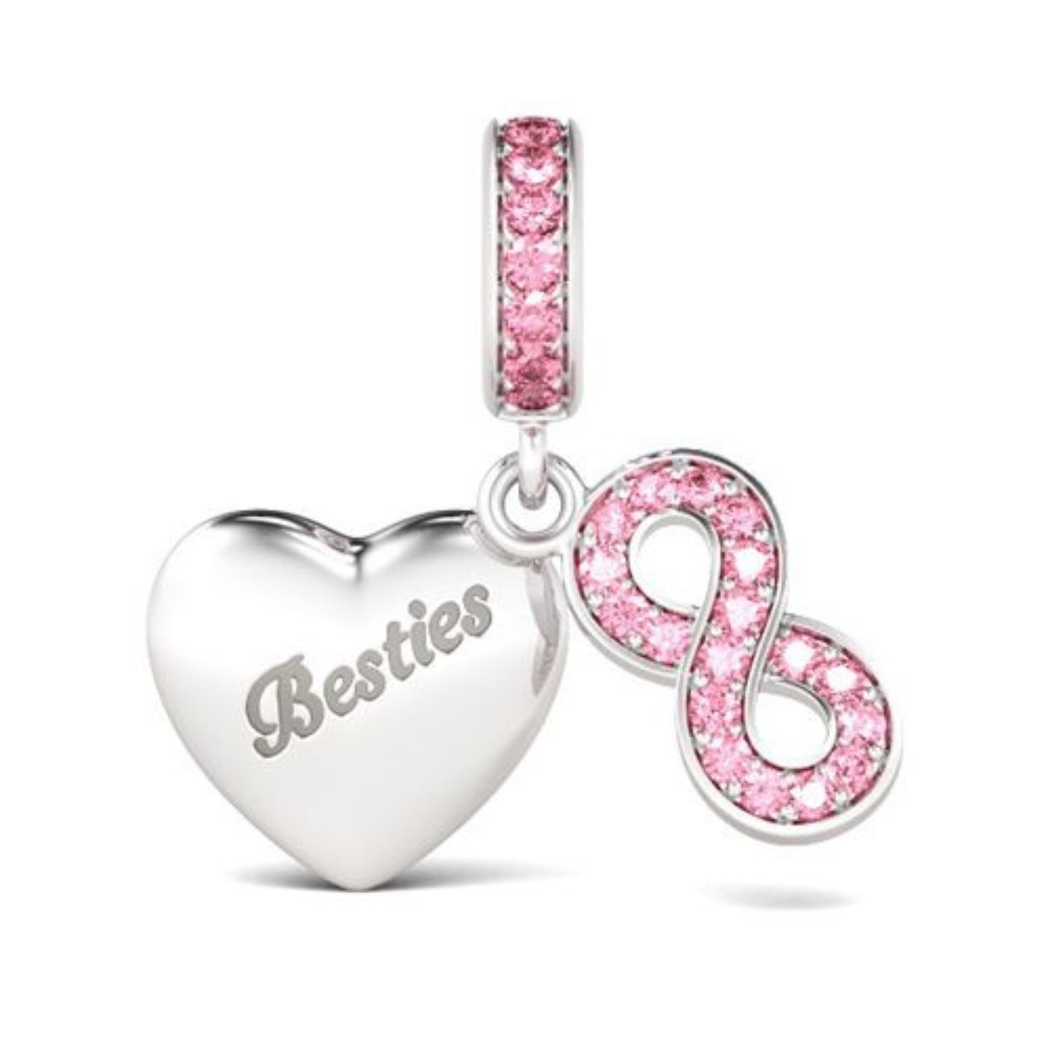 Gnoce Bead Gnoce Charm Anhänger Herz&Infinity AICS07