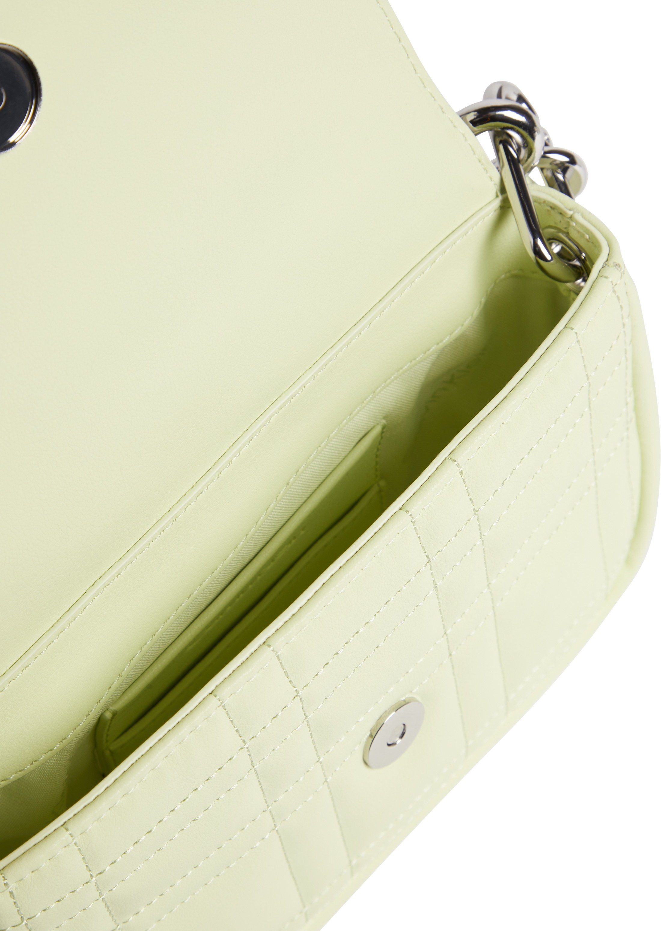 Damen Handtaschen Calvin Klein Schultertasche CK TOUCH SHOULDER BAG SM W/CHAIN, mit silberfarbenen Kettendetails