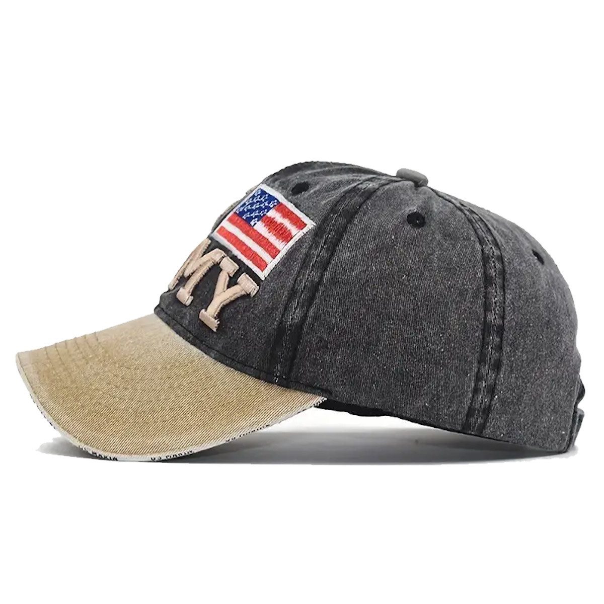 Sporty Baseball Cap U.S. Army Vintage Style USA Amerika used washed Look Retro mit Belüftungslöchern