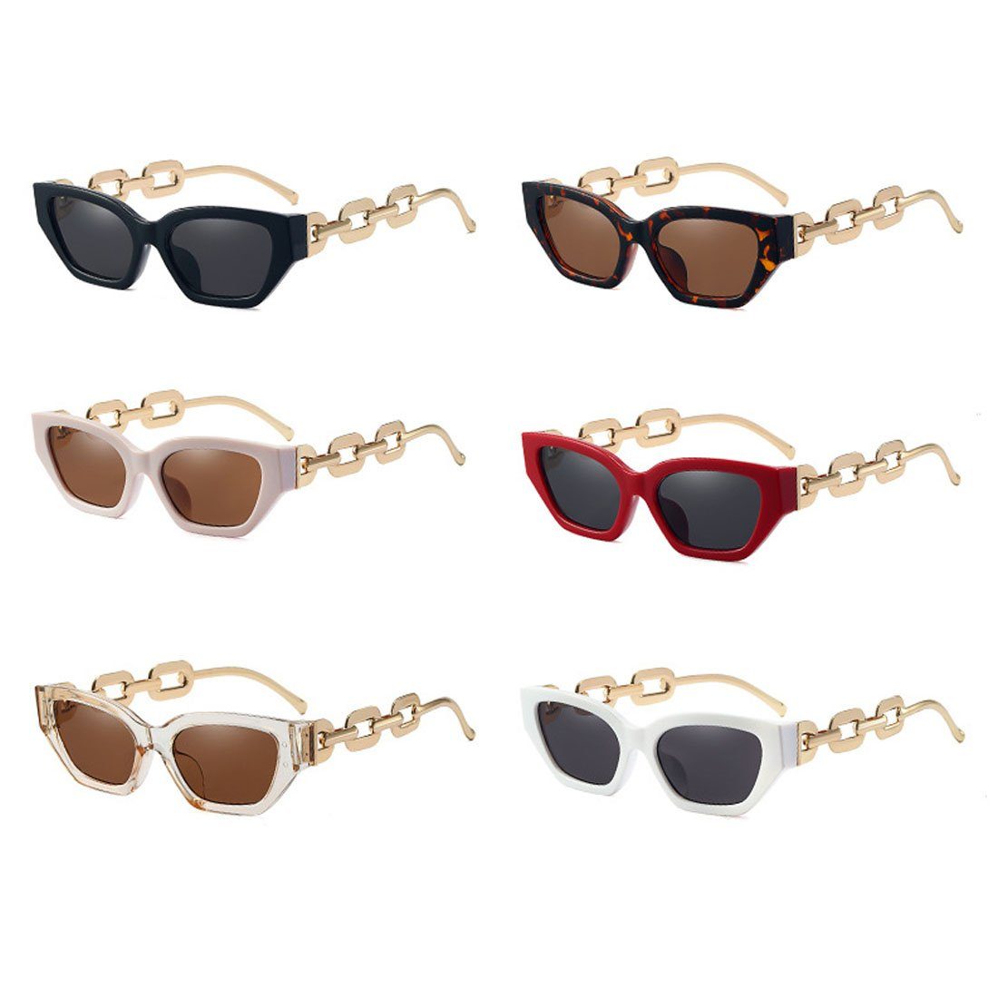 DÖRÖY Sonnenbrille Damen-Sonnenbrille Trendige Metall,Sonnenbrille kleinem Rahmen mit aus