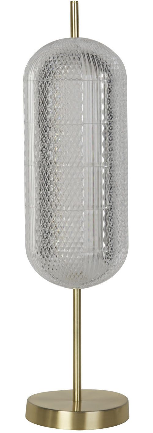 Searchlight LED Tischleuchte Kapsel-LED-Tischleuchte, Satiniertes Messing & Acryl, LED fest integriert