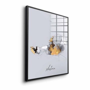 DOTCOMCANVAS® Acrylglasbild Abstract Countries - Austria - Acrylglas, Österreich Acrylglasbild Austria abstrakt weiß gold elegant Wandbild