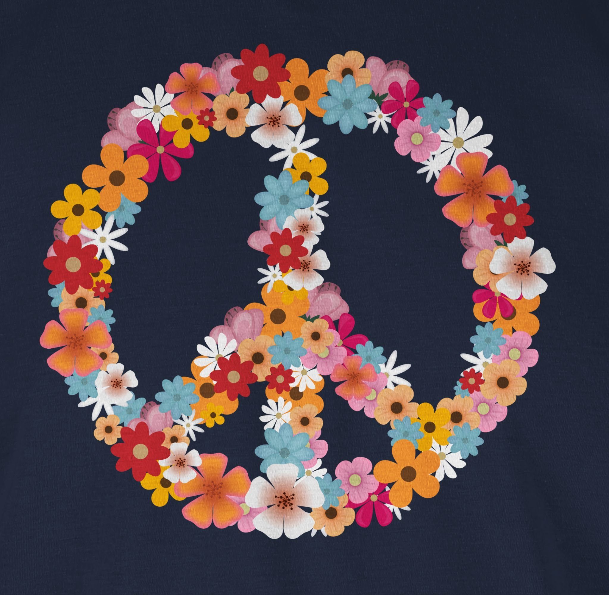 Shirtracer T-Shirt Peace Flower Power Hippie Peace Zeichen I Friedenszeiche günstig online kaufen