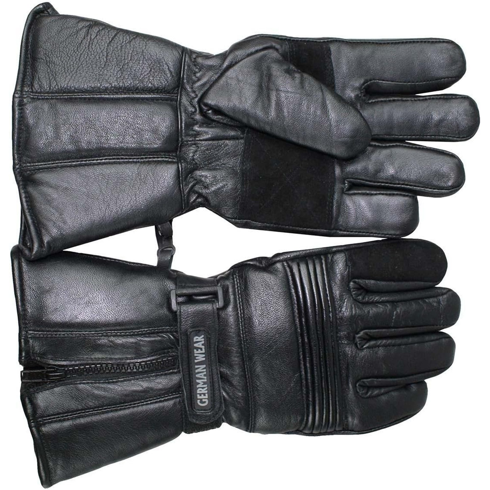 German Wear Motorradhandschuhe GW400G-M8 Winter Motorradhandschuhe Lederhandschuhe Schwarz
