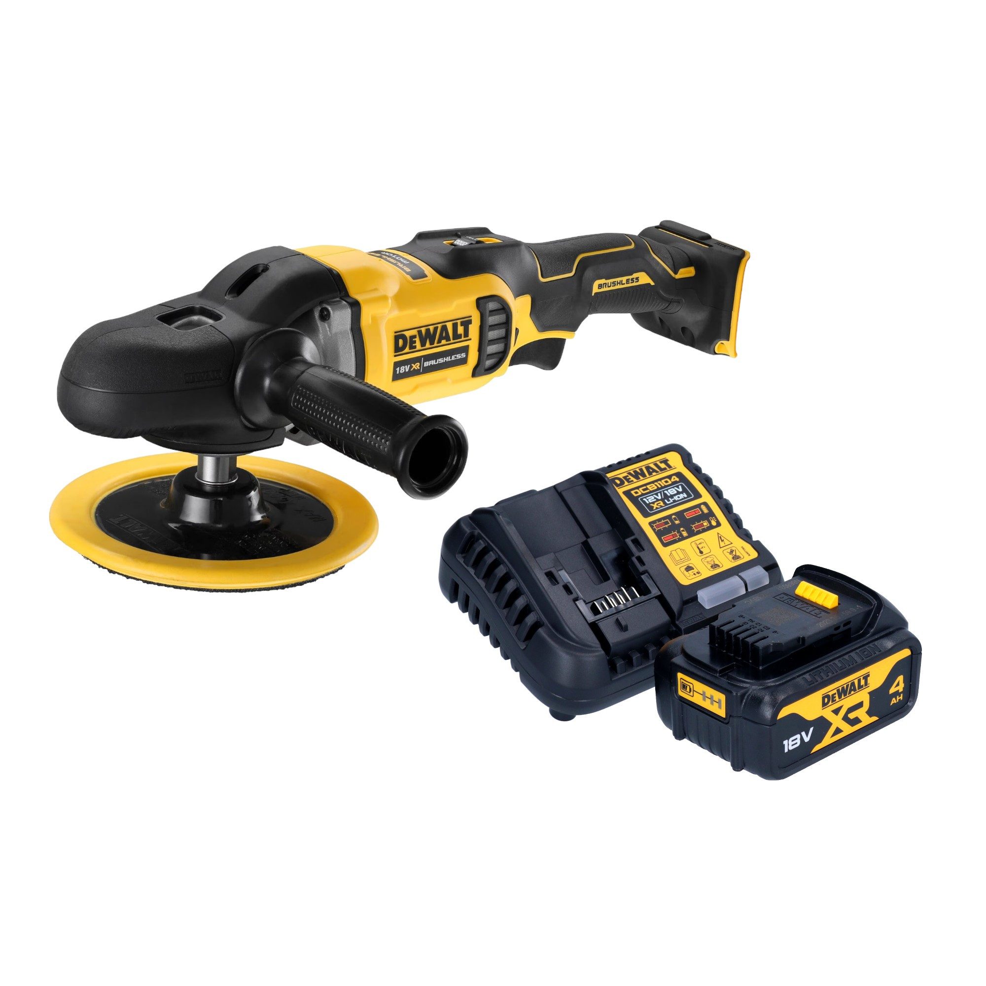 DeWalt Rotationsschleifer DCM 849 M1 Akku Exzenter Poliermaschine 18 V 180 mm Brushless + 1x