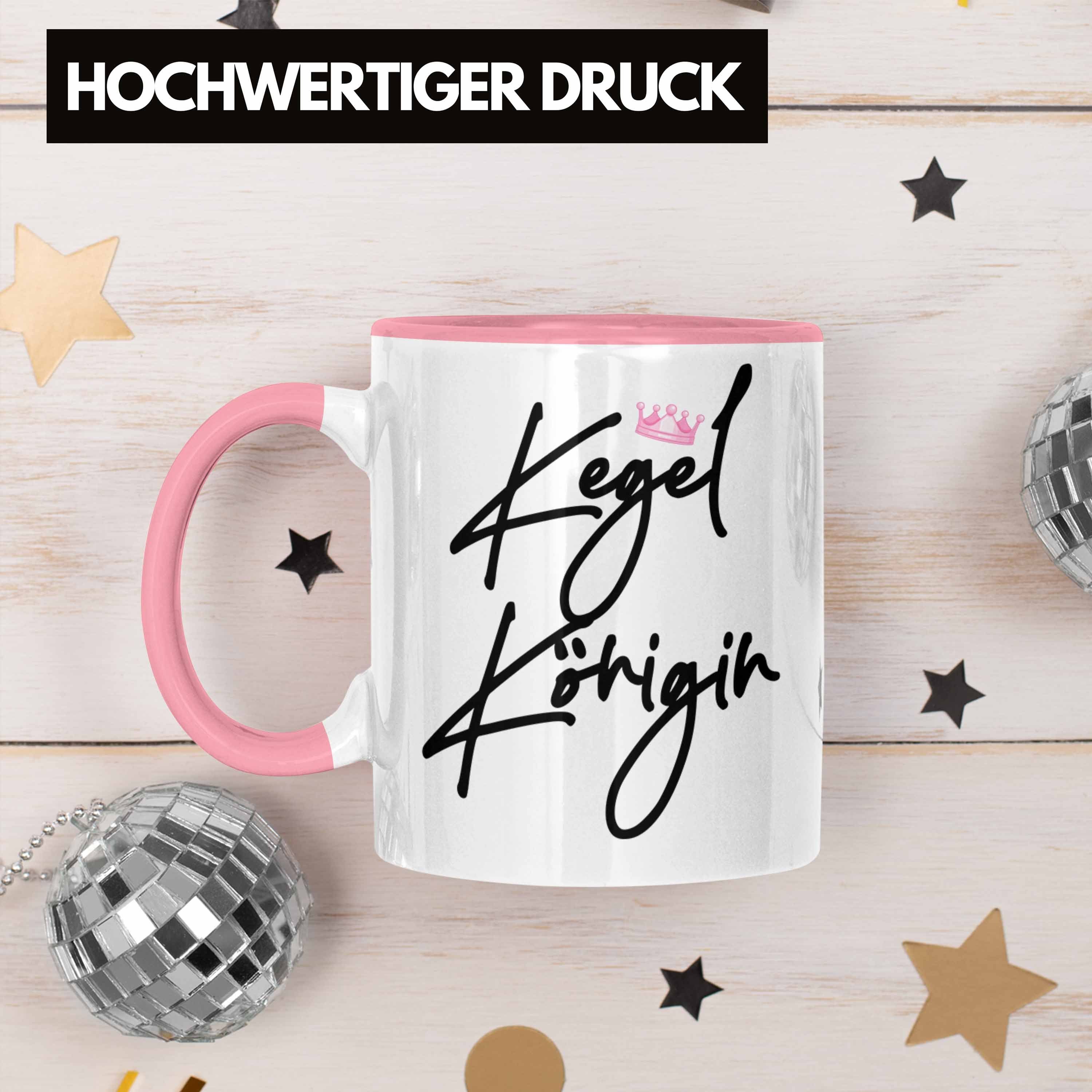 Tasse Kegel Rosa Trendation Frauen Geschenk Tasse Kegelklub Königin