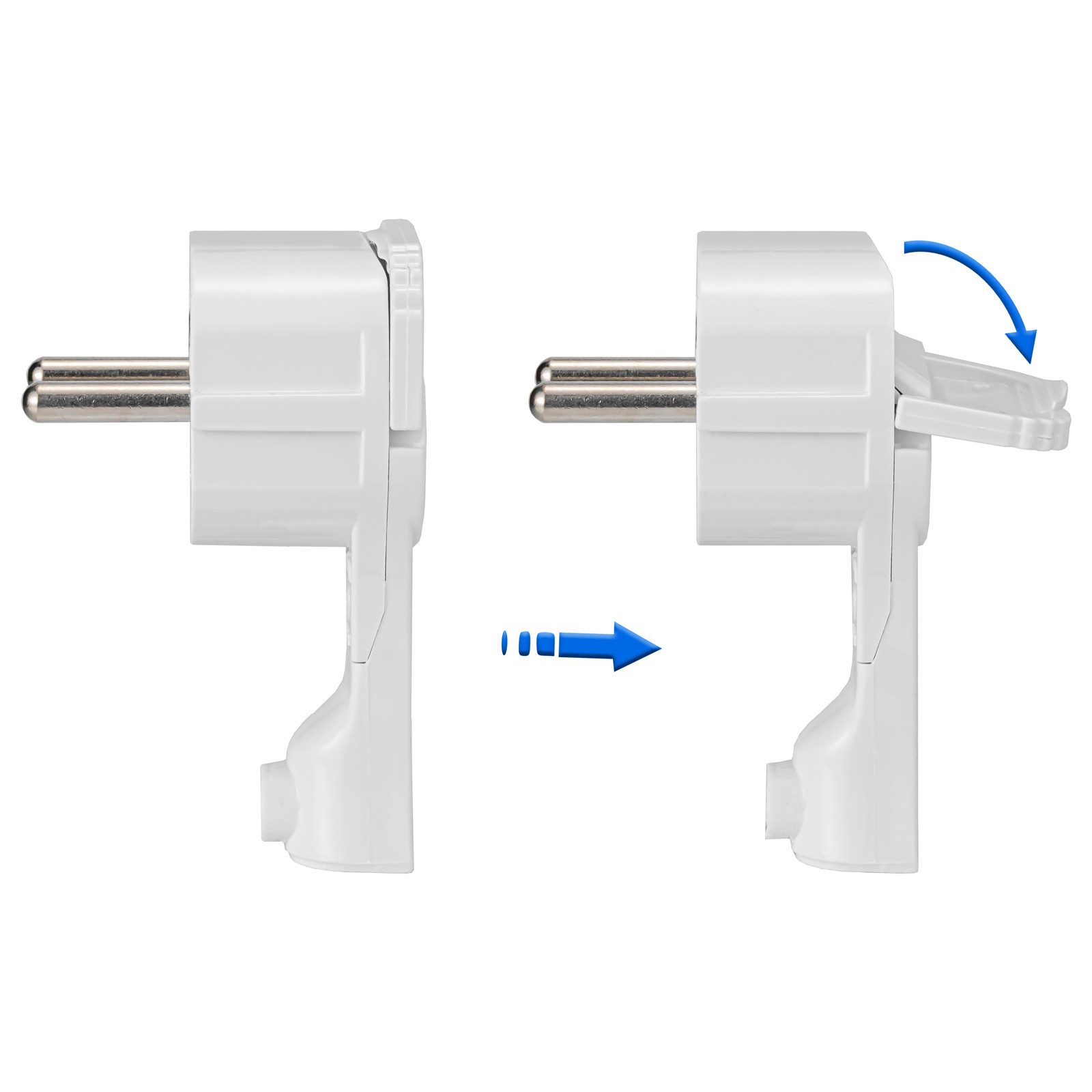 HB-DIGITAL Schuko-Stecker hb-digital Schutzkontaktstecker für NYM Kabel flaches Winkelstecker, flach – Bild 2 von 4