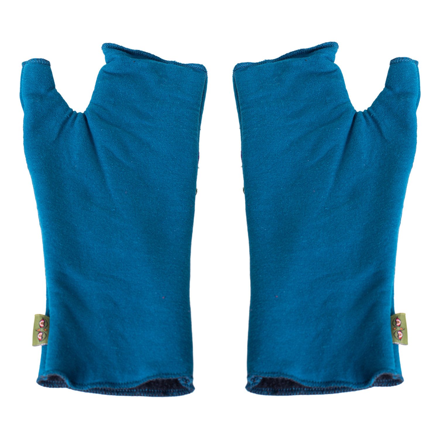 Vishes Armstulpen Warme Handstulpen mit Blumenstickerei, außen Baumwolle, innen Fleece Alternative Bekleidung, Ethno, Hippie, Retro Style
