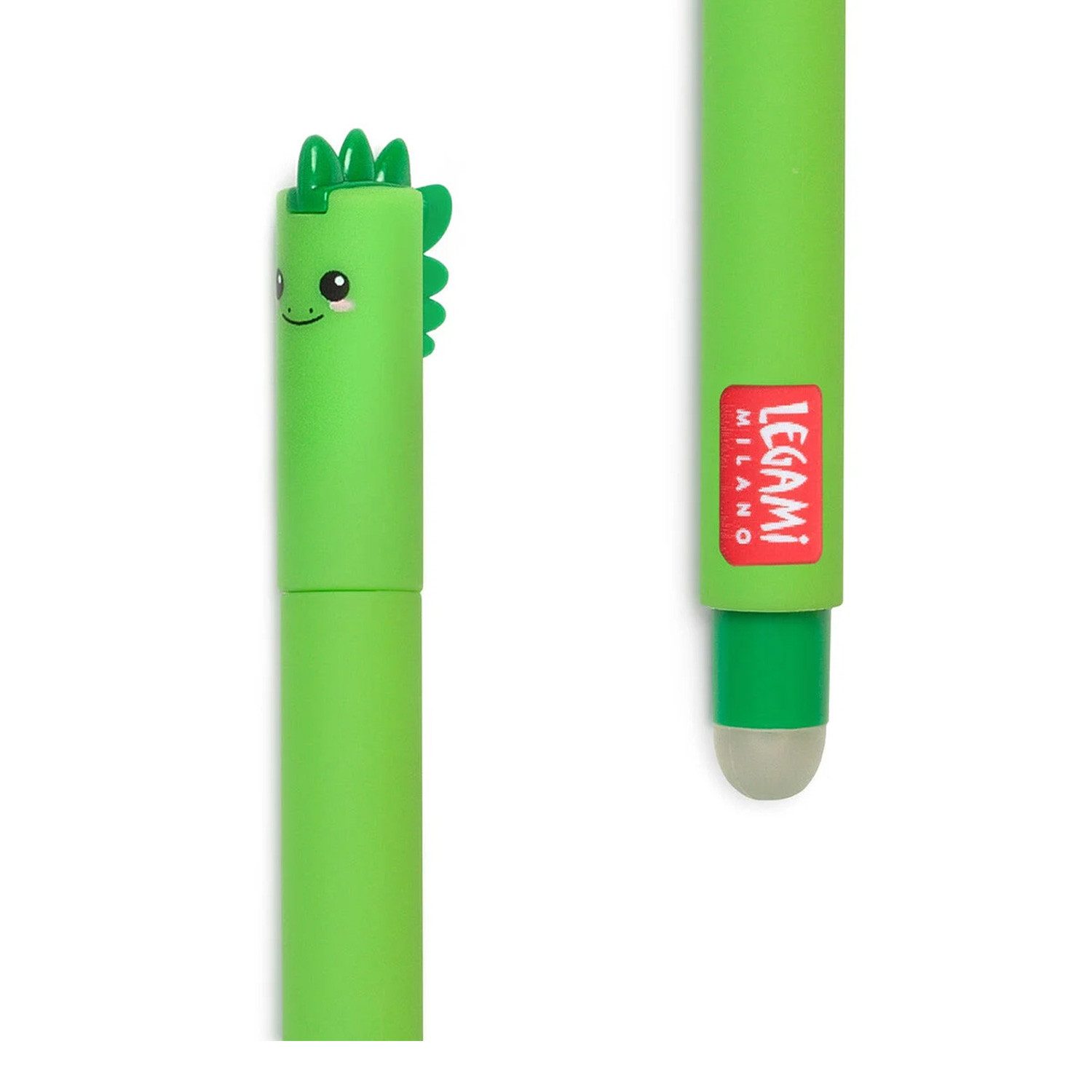 Legami Gelschreiber Löschbarer Gelstift Dino - Grün - 0,7 mm Schreibstärke, thermosensitive Tinte, löschbar per Kunststoffkugel