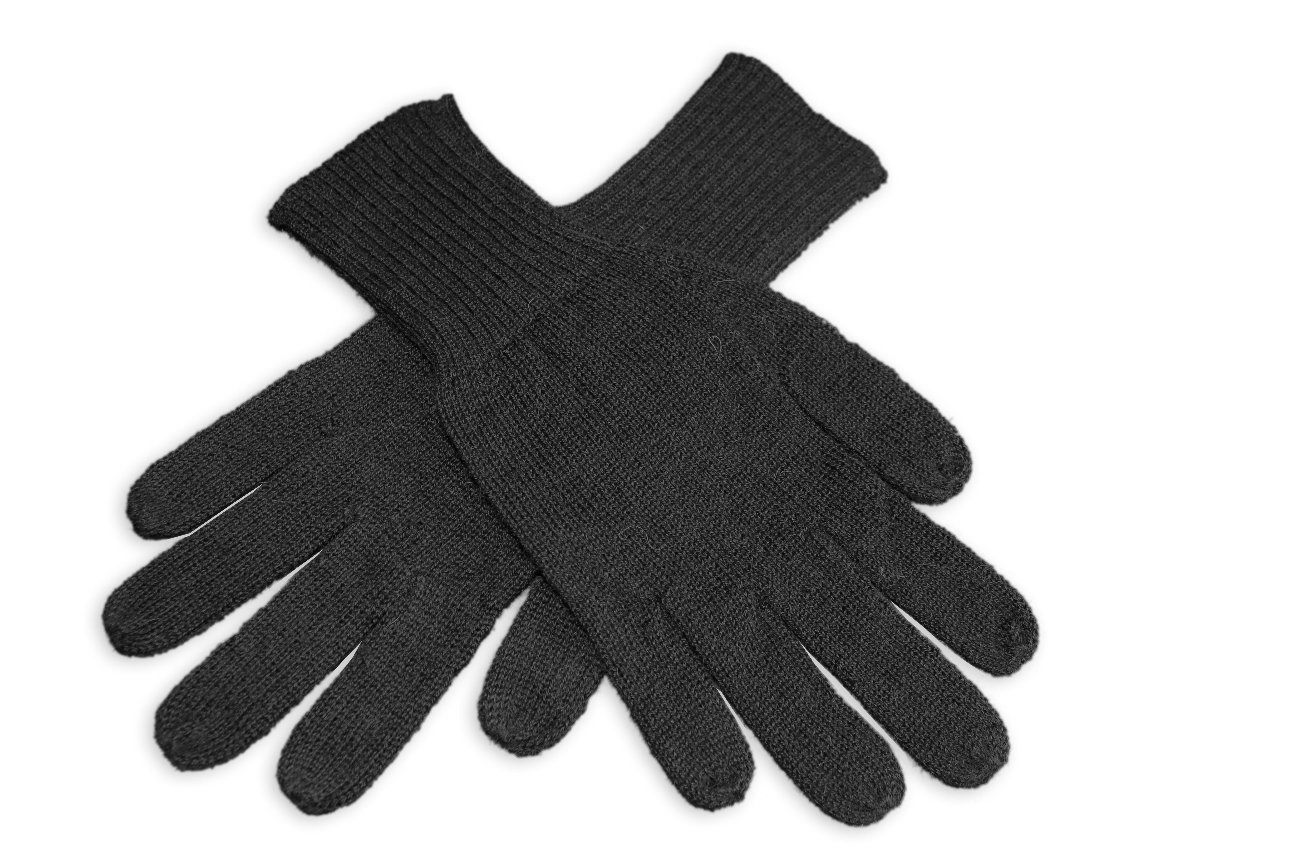 Posh Gear Strickhandschuhe Guantino Alpaka Fingerhandschuhe aus 100% Alpakawolle schwarz