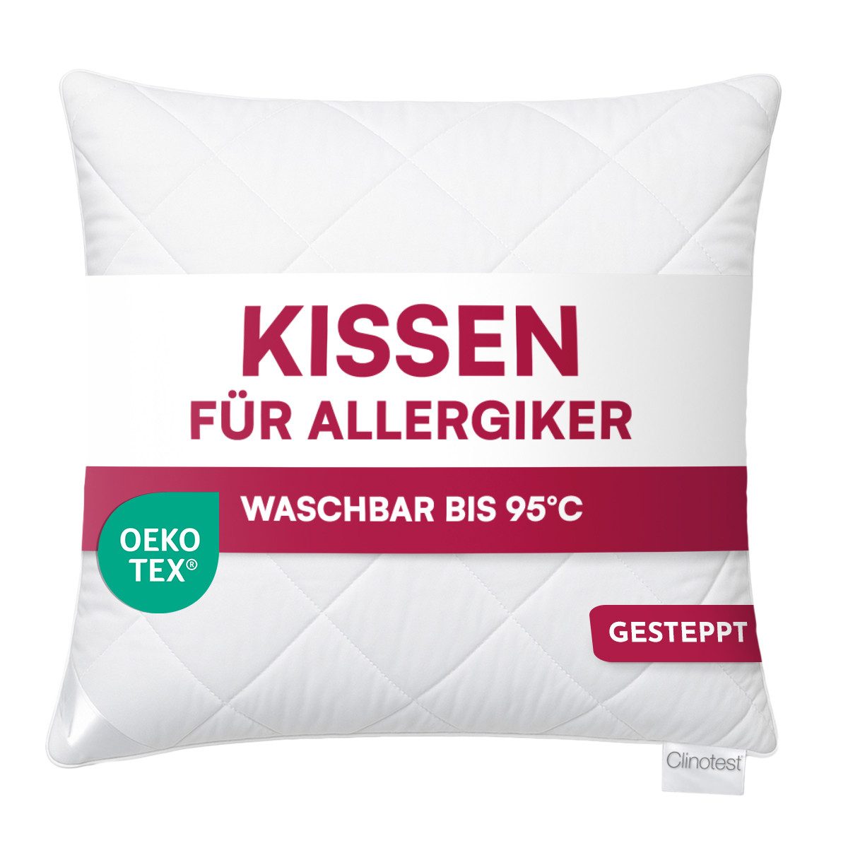 Clinotest Kopfkissen Polykissen Gesteppt, Füllung: 120g, Bezug: Polyester, günstig online kaufen