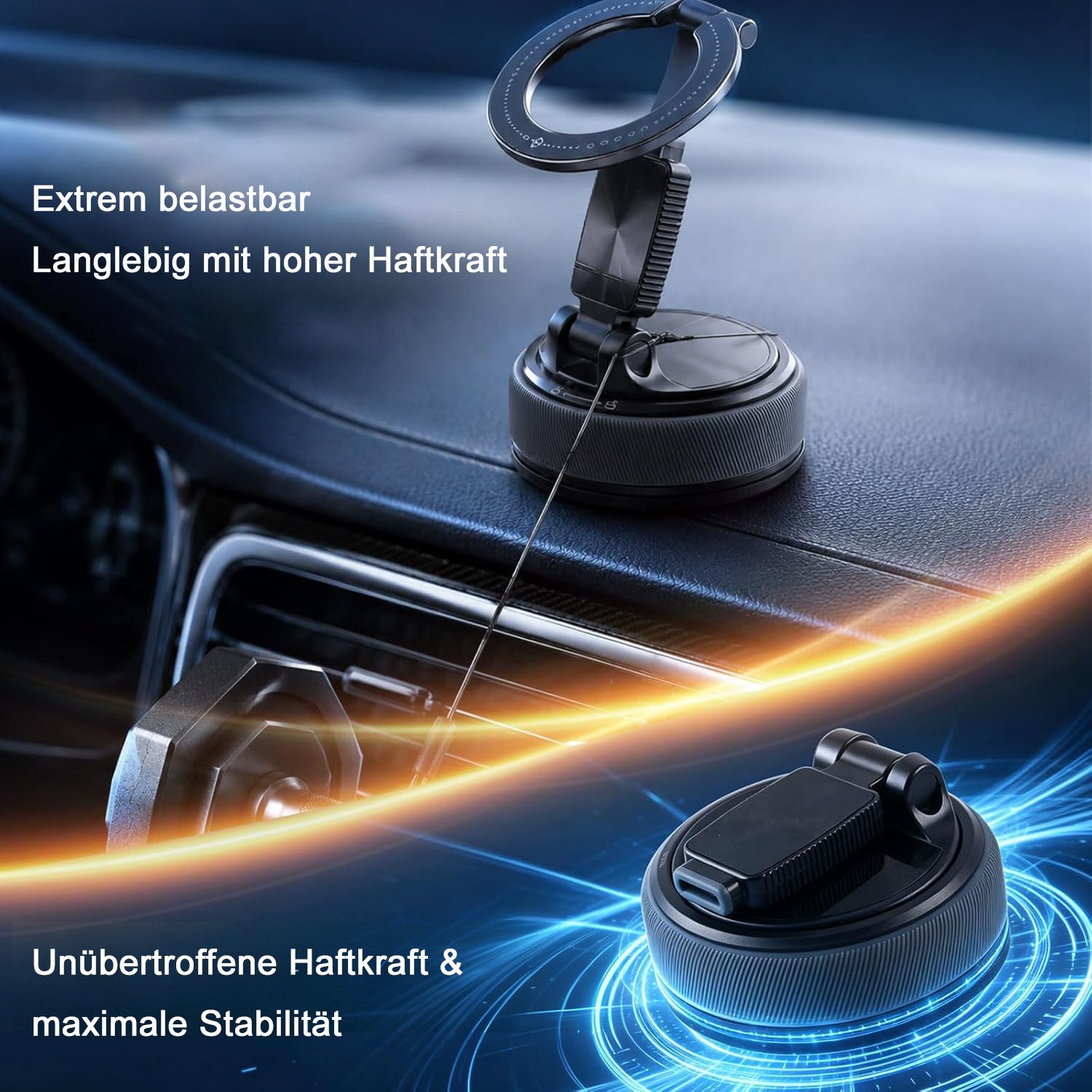 Luckice Smartphone-Halterung Zerlegbarer Kfz-Handyhalter Handyhalterung Auto Vielseitiger Halter, (360° verstellbare magnetische Vakuum-Handyhalterung, mit sich – Bild 3 von 5