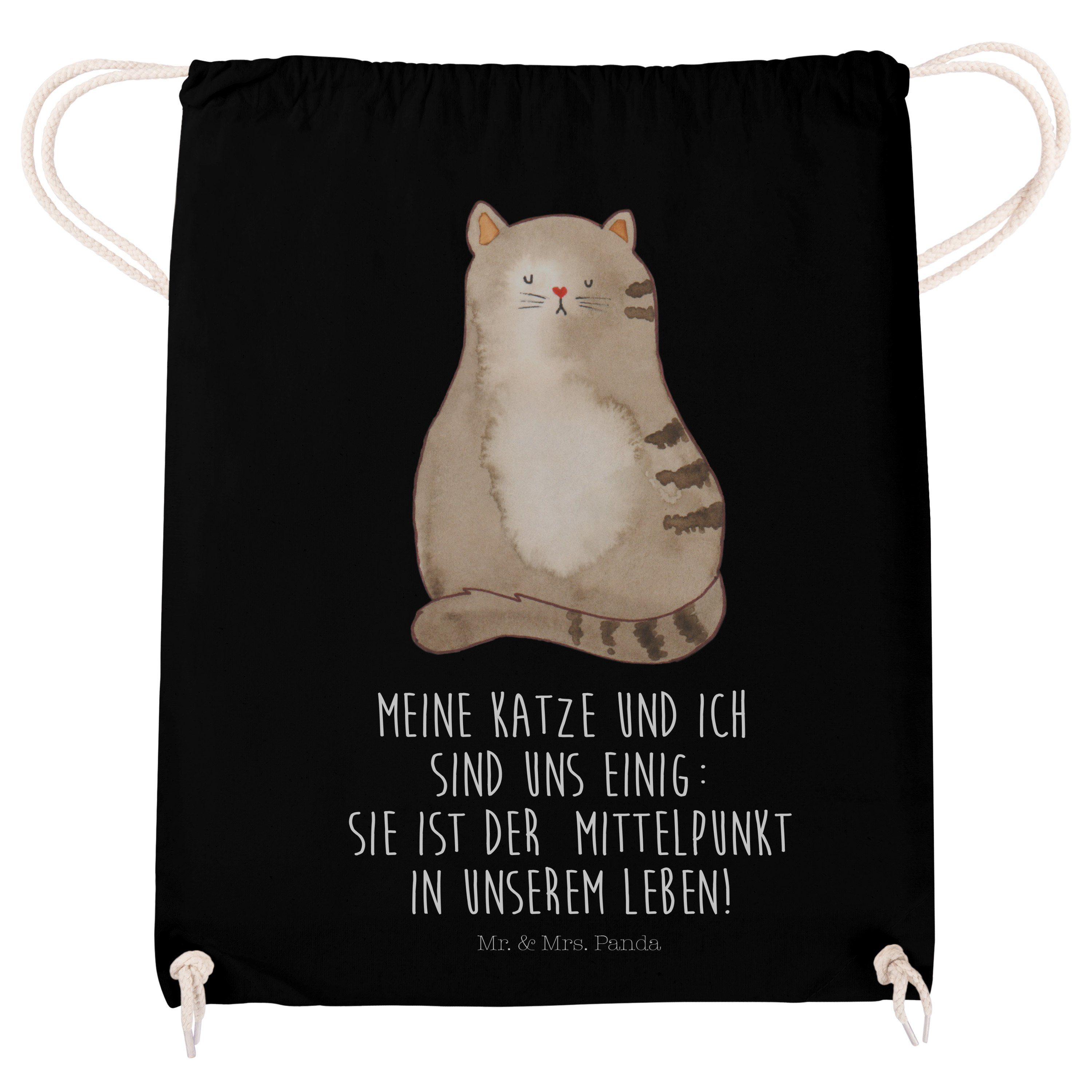 Katzenliebhaber, Mr. Katzenartik Cat, - Sporttasche - Panda & sitzend Katze (1-tlg) Schwarz Mrs. Geschenk,