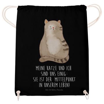 Mr. & Mrs. Panda Sporttasche Katze Sitzen - Schwarz - Geschenk, Cat, Katzenliebhaber, Katzenartike (1-tlg), Pandacharme