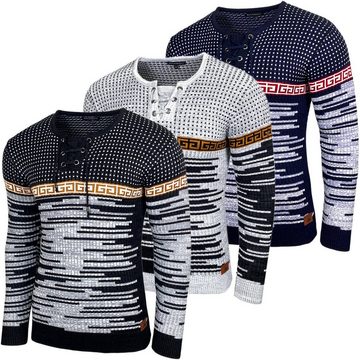 Baxboy Strickpullover BAXBOY Herren stylischer Rundhals Strick-Pullover B-52156