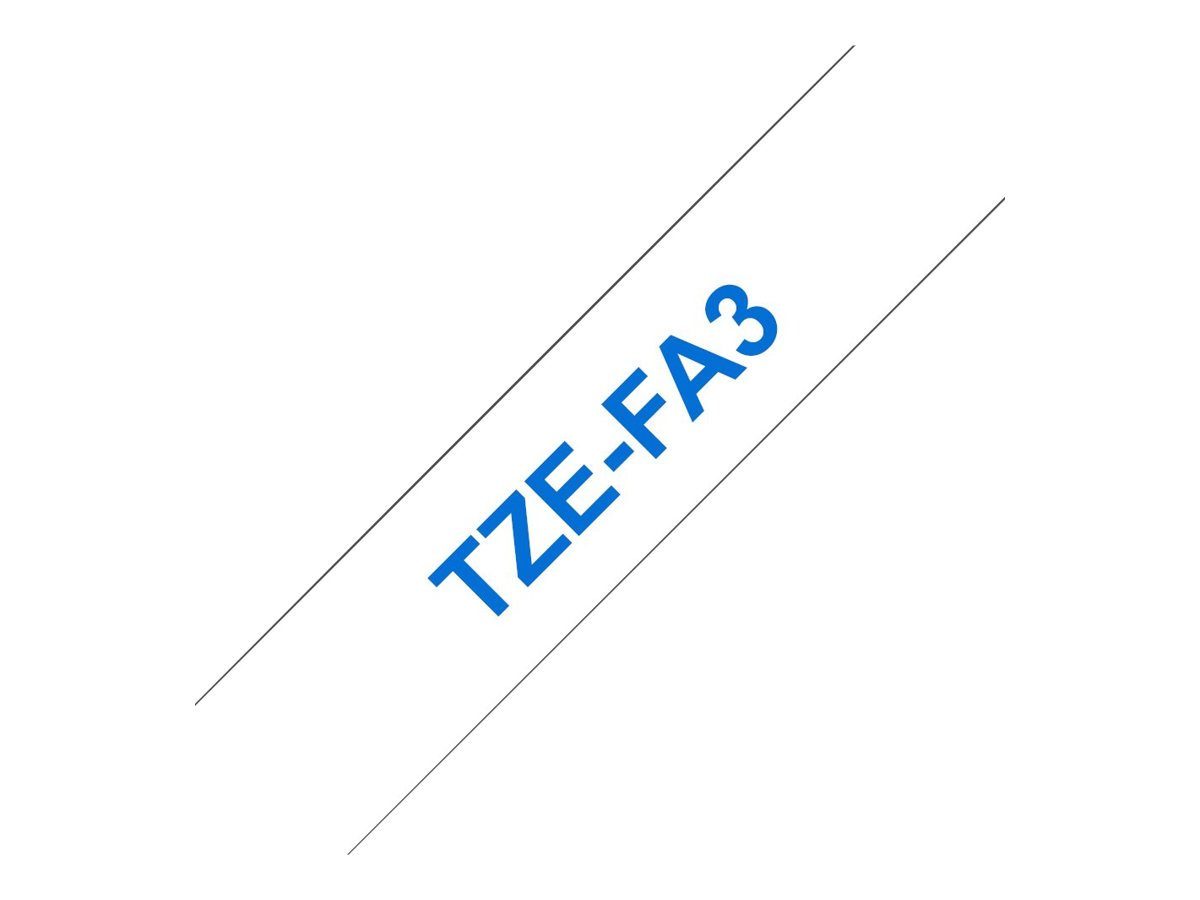 Thumbnail - Brother Beschriftungsband BROTHER Schriftbandkassette TZEFA3 weiß/blau