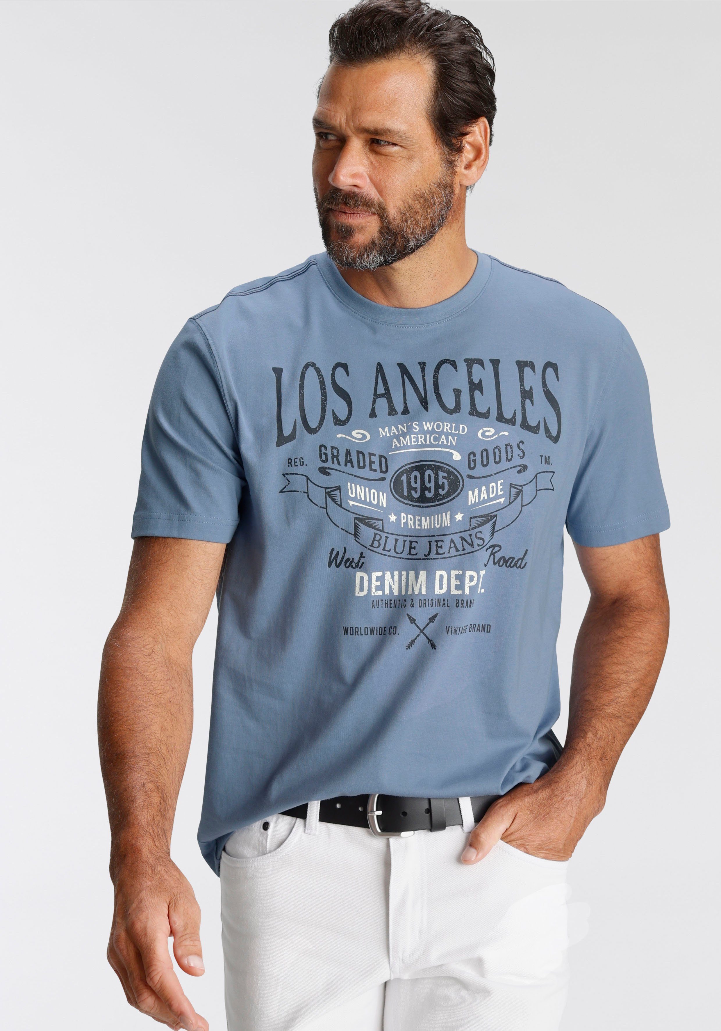 Man's World T-Shirt Kurzarm, mit Print, Rundhalsausschnitt, aus Baumwolle – Bild 2 von 5