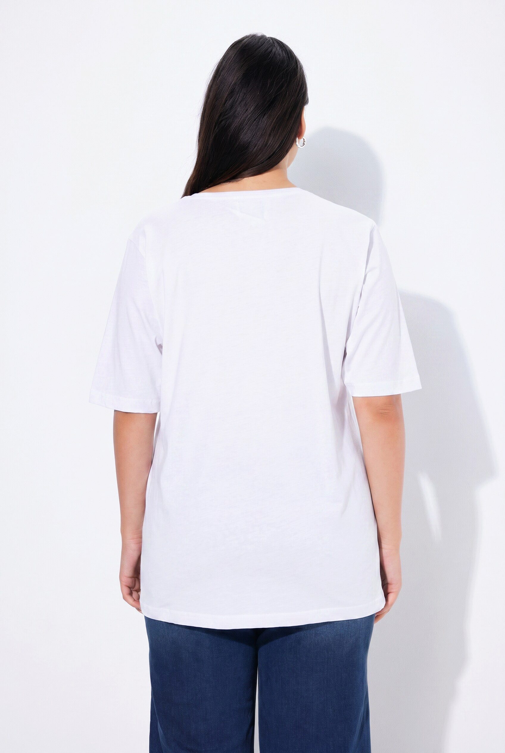 Ulla Popken T-Shirt T-Shirt Rundhalsausschnitt Relaxed Halbarm