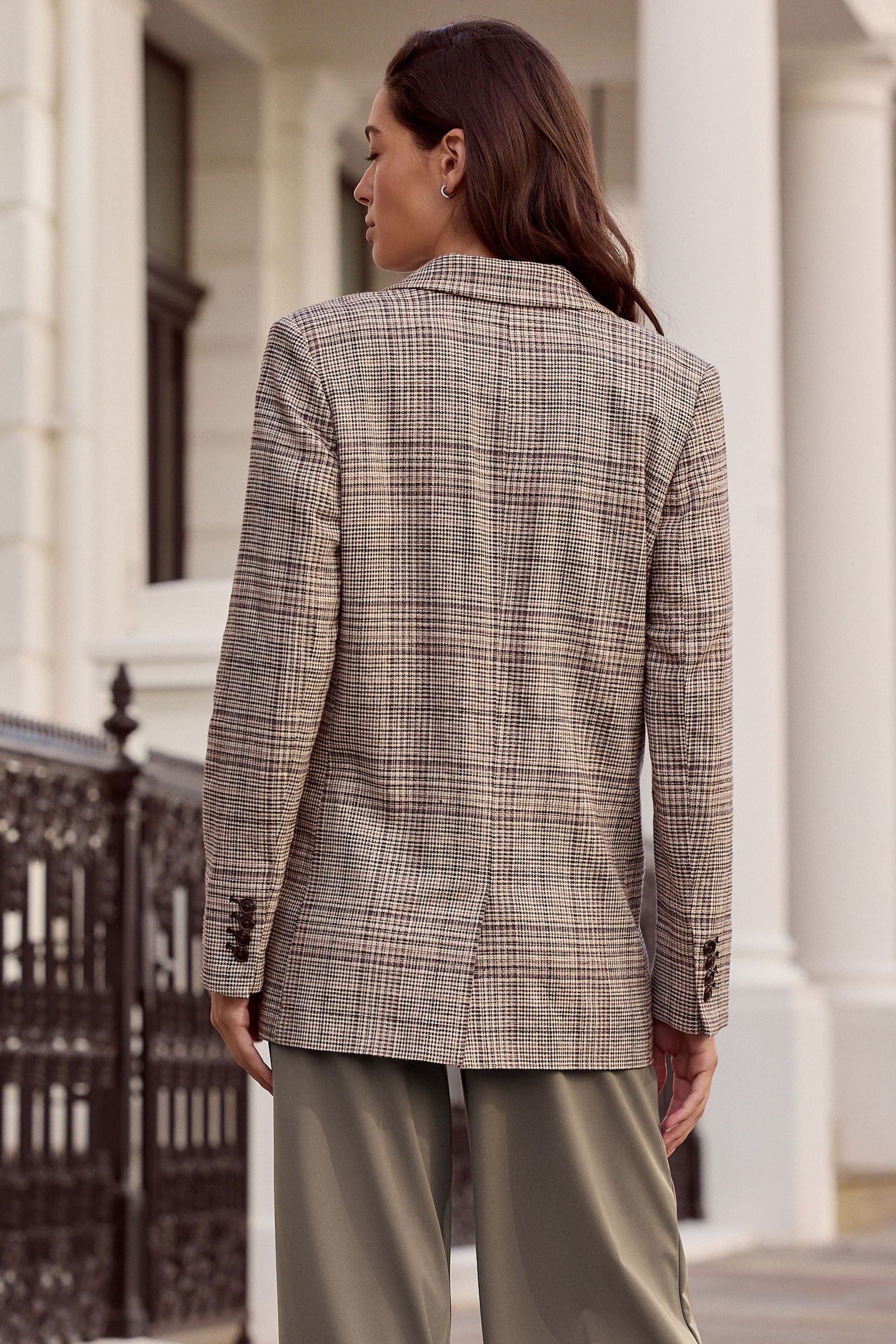 Next Jackenblazer N. Premium einreihiger, karierter Blazer (1-tlg)