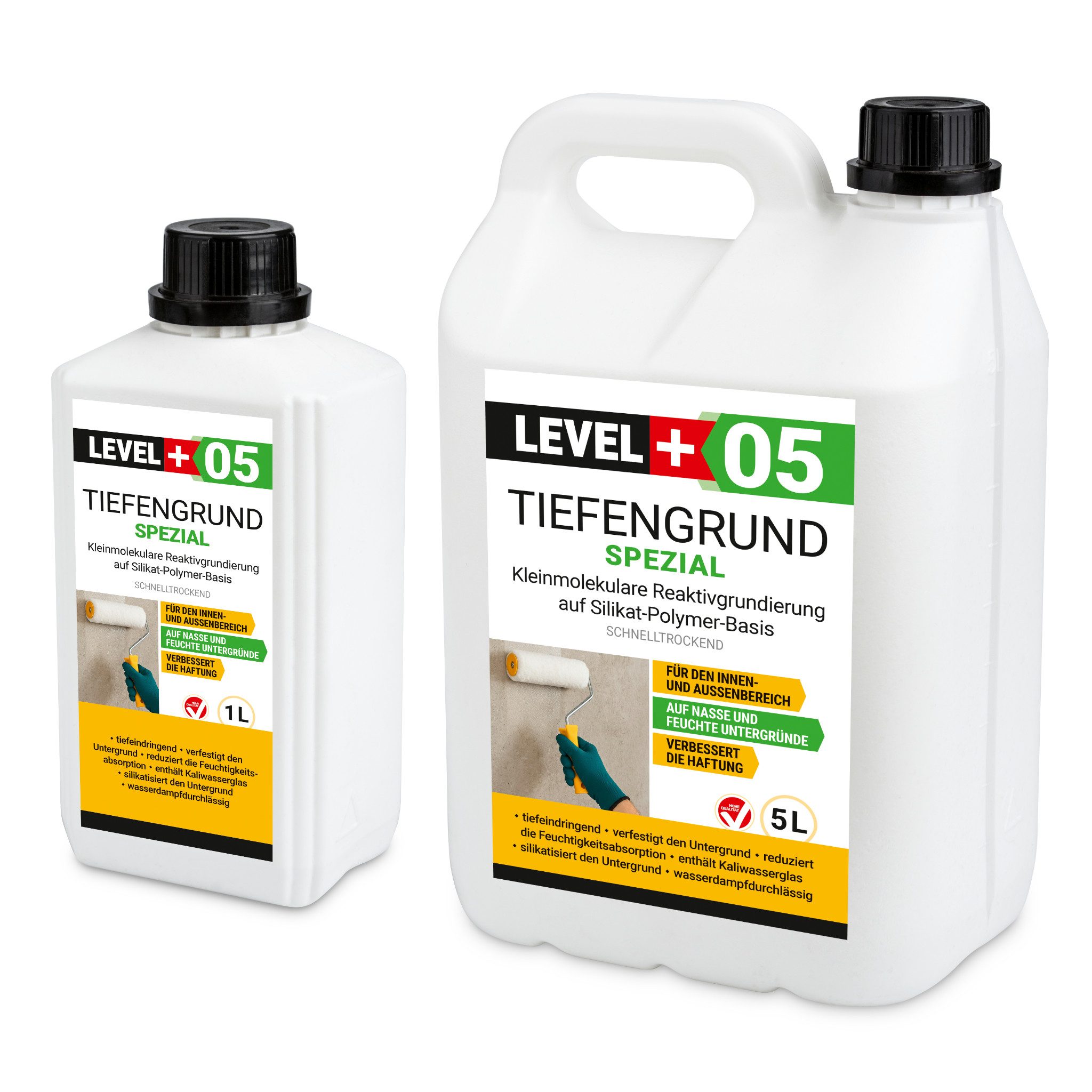 Level+ Tiefengrund LEVEL+ Tiefengrund Spezial mit Kaliwasserglas Silikat L+05 - 1L – Bild 2 von 4