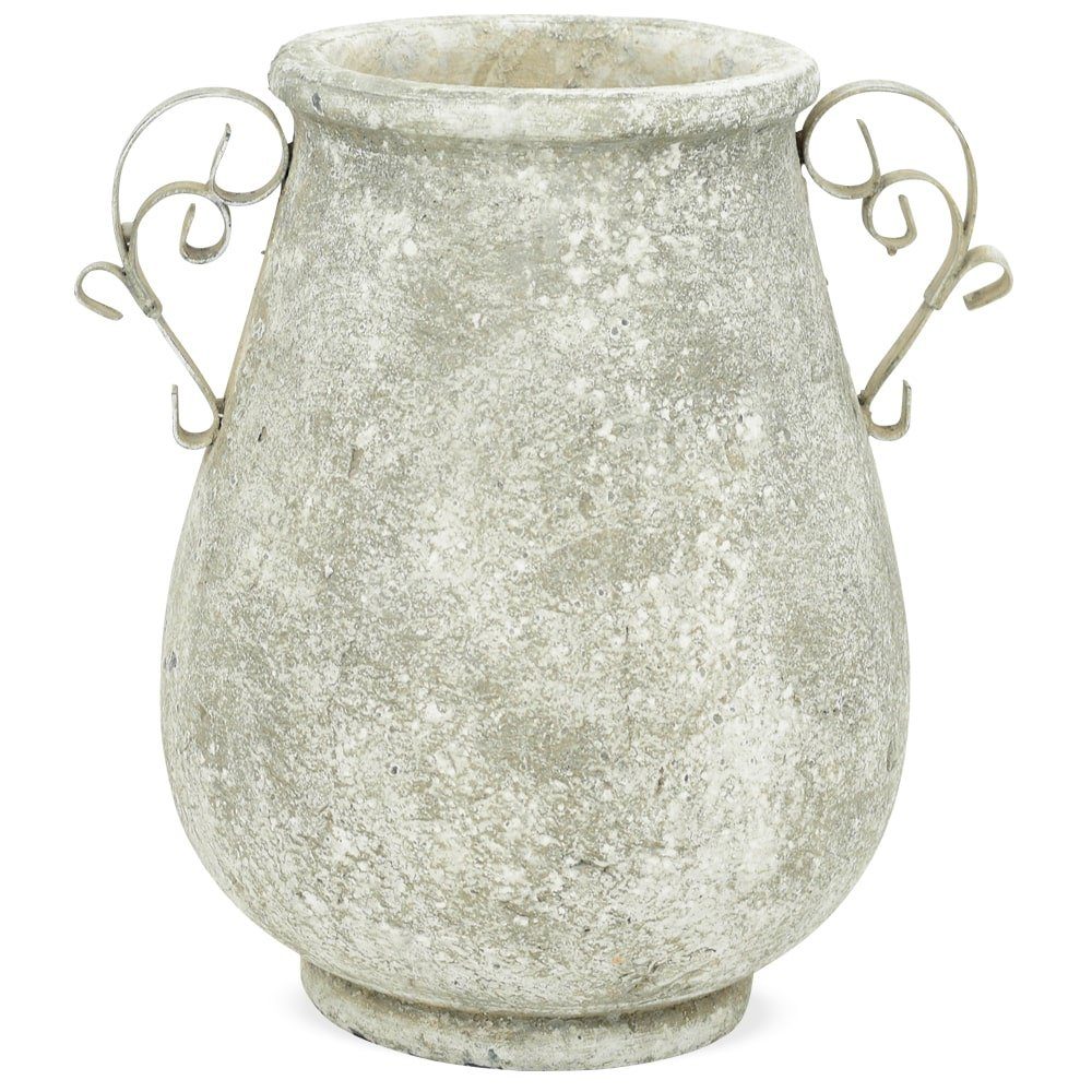 Blumentopf Pflanztopf Antikoptik Metallhenkel Keramik 27,5 cm
