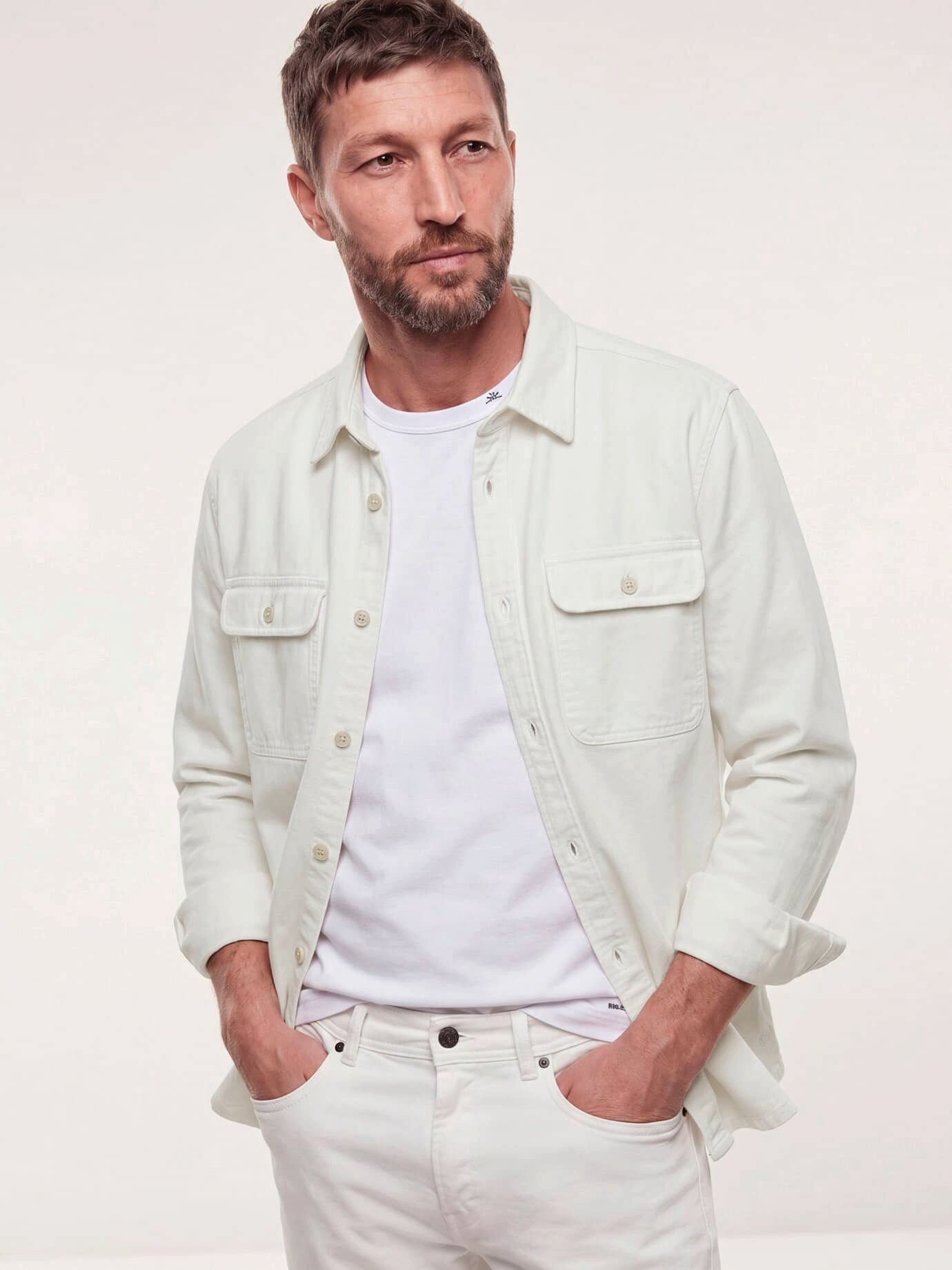 Walbusch Hemdjacke Herren überfärbte Hemd-Jacke Regular fit Kentkragen Langarm, Kentkragen, klassisch