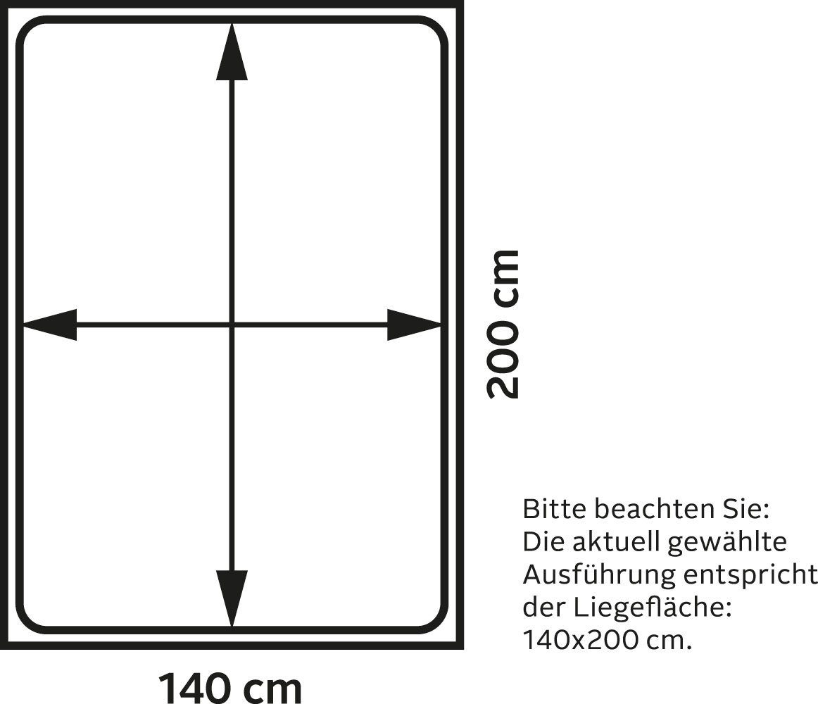 Schlafkontor Stauraumbett Mars, inklusive weiß LED-Beleuchtung 2 und Schubkästen