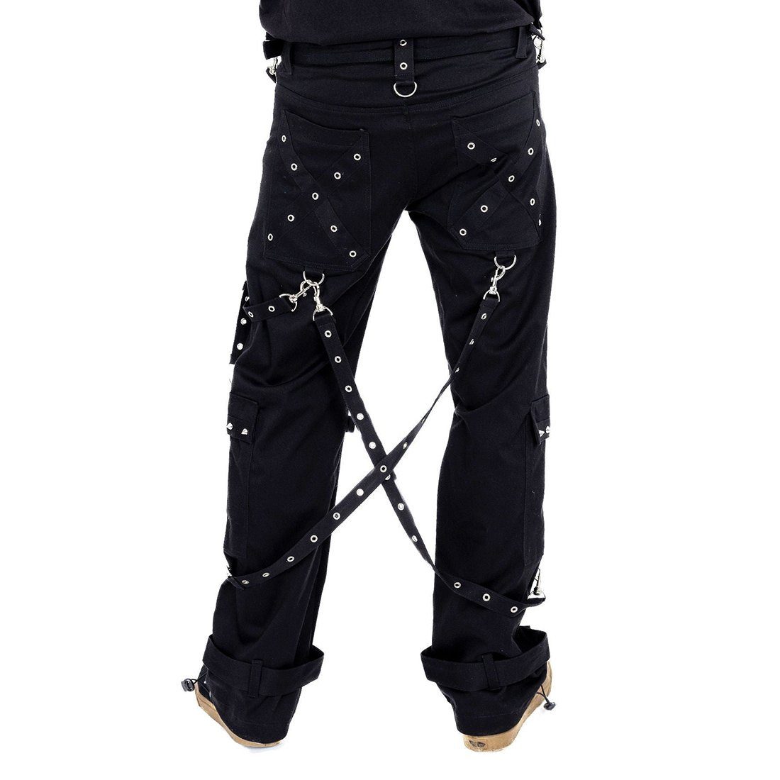 Heartless Stoffhose Orion Goth Riemen Metal Nieten Industrial Gothic Pants günstig online kaufen