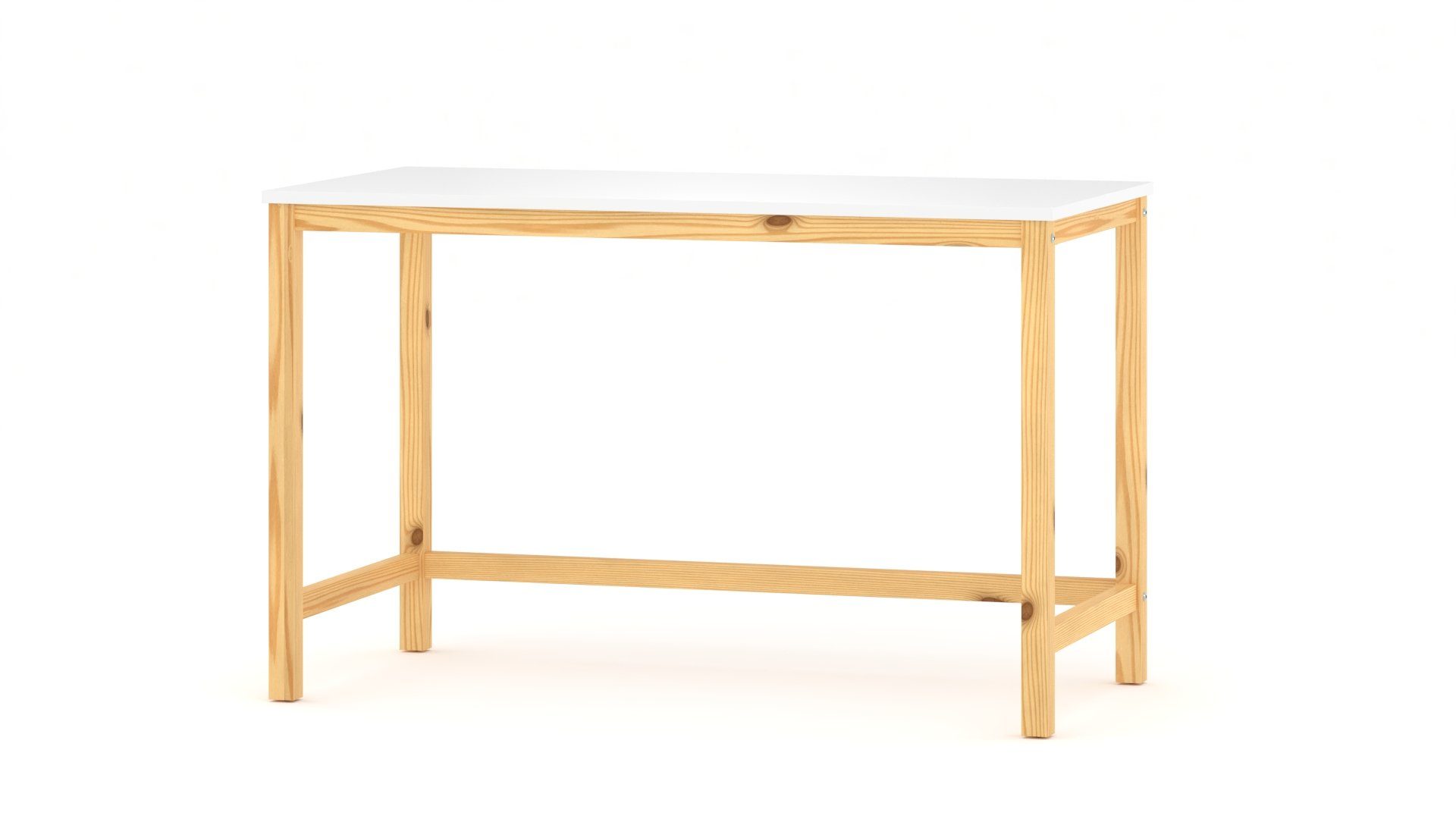 Siblo Schreibtisch Schreibtisch Johny Natural mit bunter Tischplatte (Schreibtisch Johny Natural mit bunter Tischplatte) Weiß