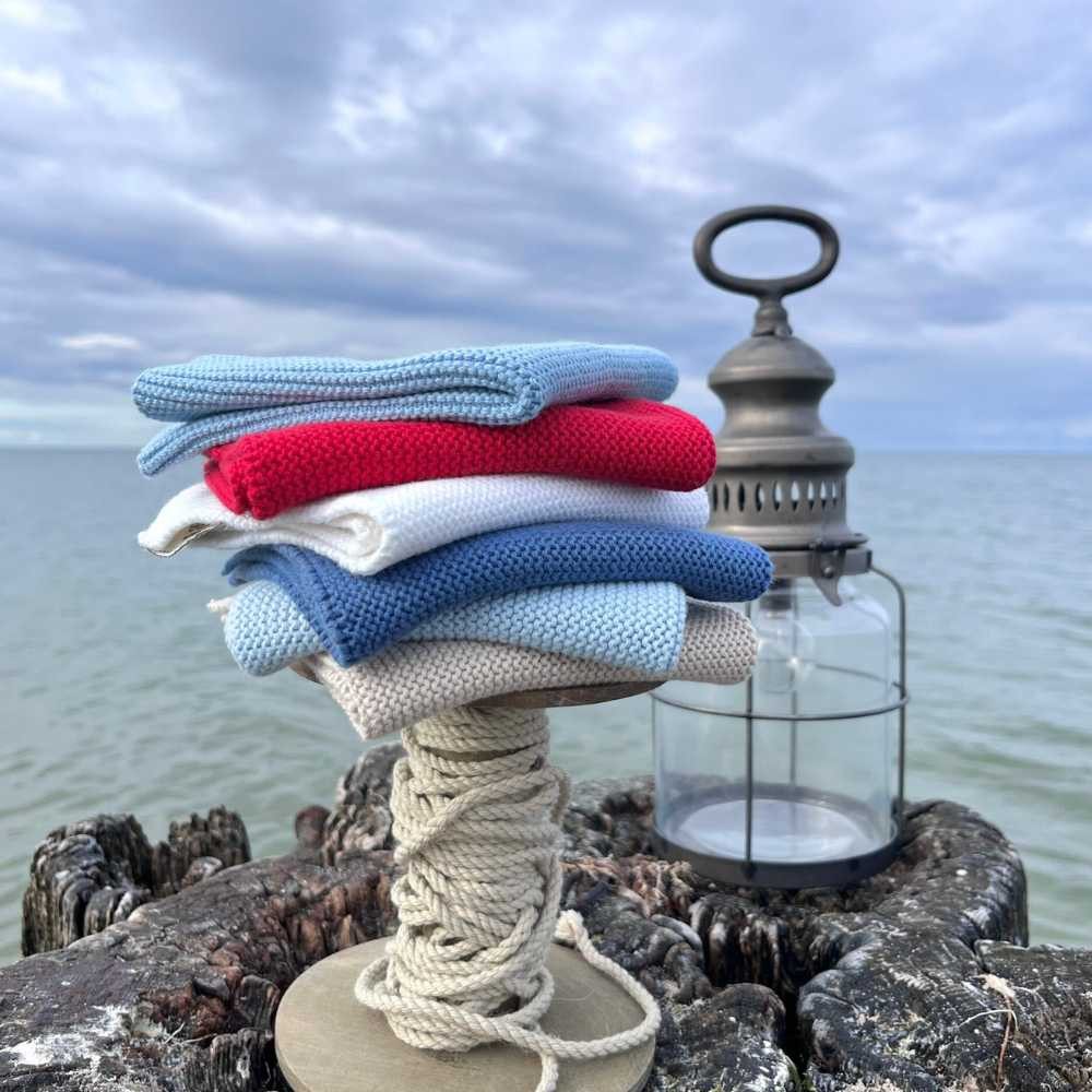 Solwang Spültuch Solwang Wischtuch NORDIC LIGHTHOUSE Weiß Blau Rot 3er Set
