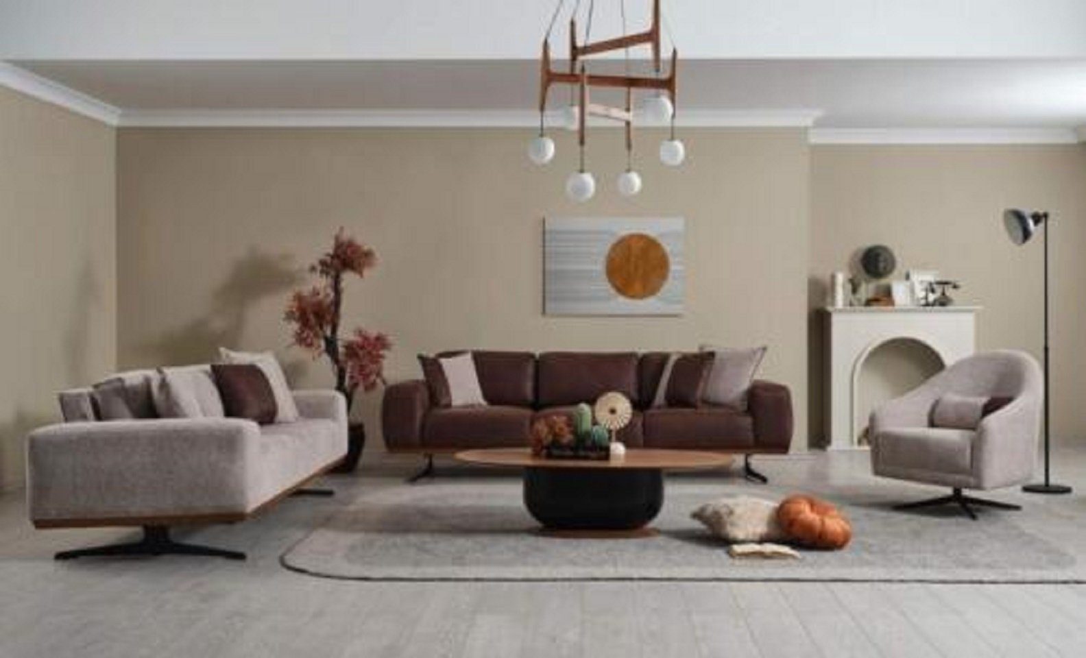 JVmoebel Wohnzimmer-Set Luxus Sofagarnitur 4+3+1 Sitzer Modern Möbel Couch Wohnzimmer Sofa Set, (3-St., Nur 4 + 3 Sitzer + Sessel), Made in Europe